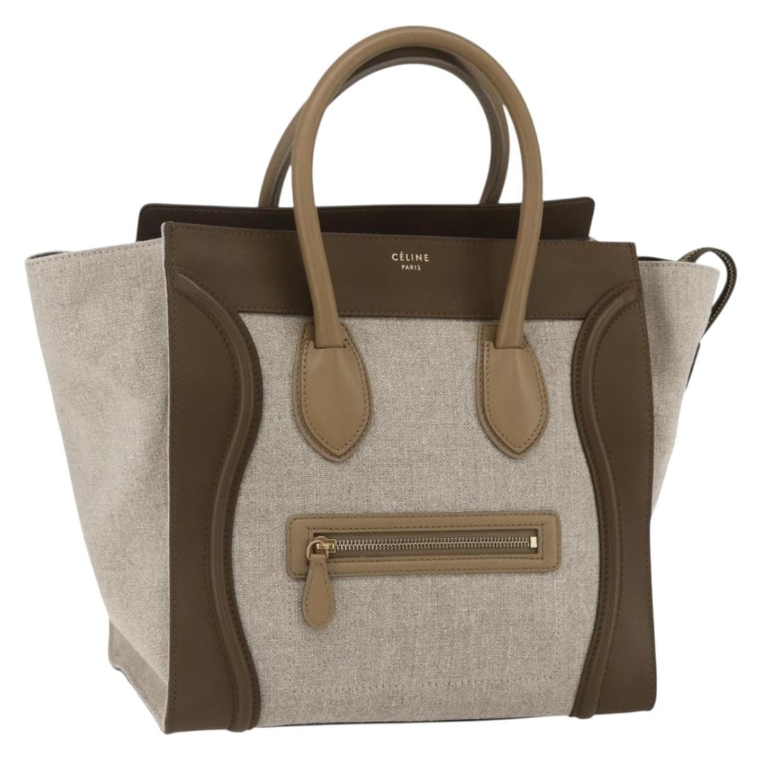 Celine Luggage Medium Canvas and Leather Beige Handbag with Dust Bag (1 of 18)