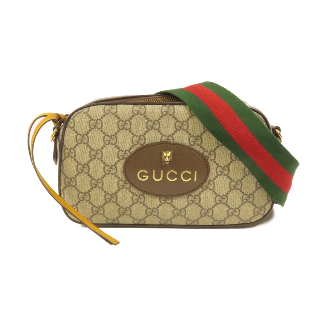 Brown GG Supreme Neo Vintage Coated Canvas Shoulder Bag by Gucci: Brown GG Supreme Neo Vintage Coated Canvas Shoulder Bag by Gucci This Gucci Neo Vintage GG Supreme shoulder bag features PVC coated canvas in brown, offering a blend of classic style and durability. D
