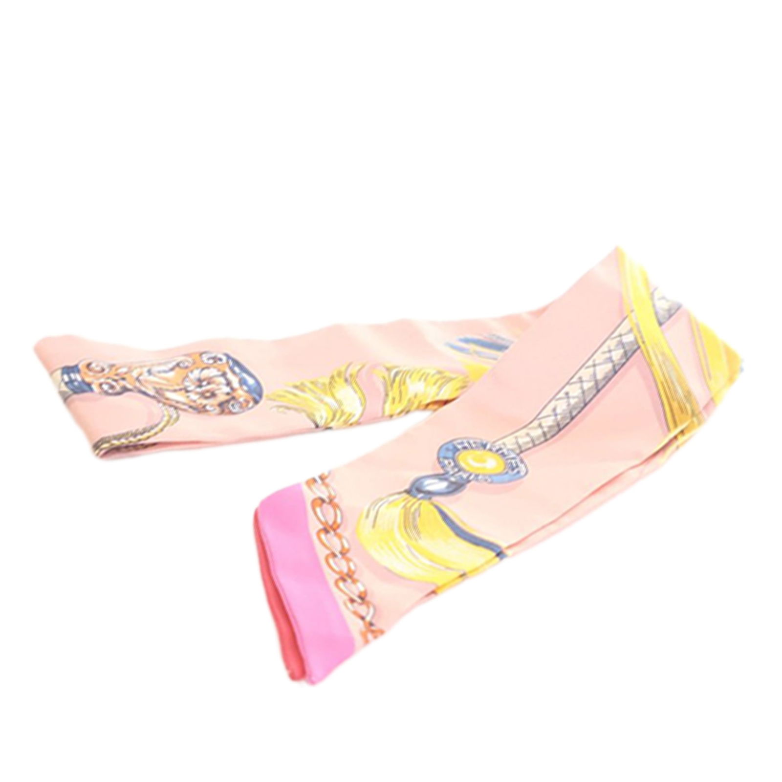 Hermes Pink Cavalcades Print Silk Twilly Scarf Accessory (1 of 6)