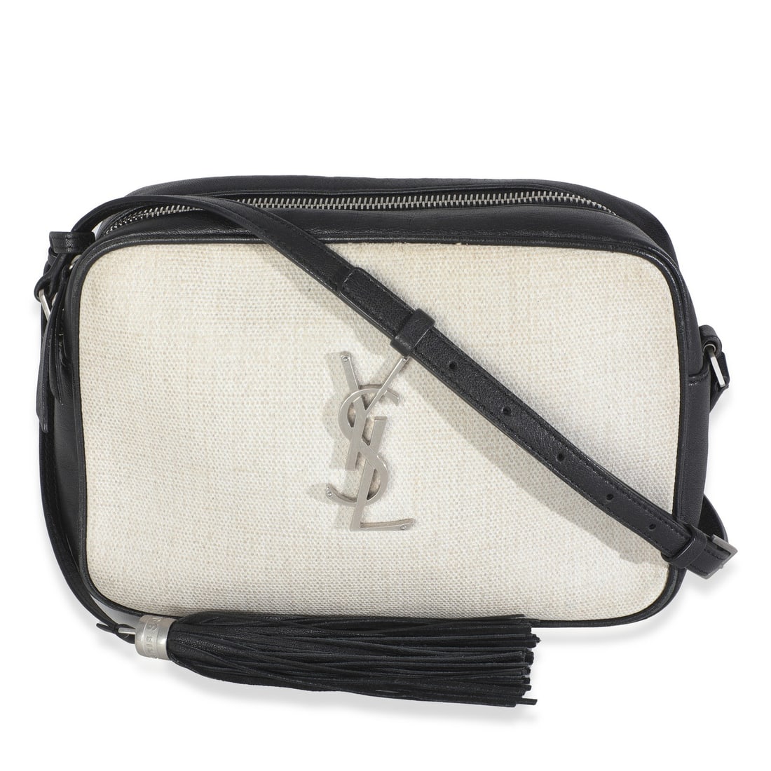 Saint Laurent Lou Camera Bag Beige Black Leather Canvas 2018 (1 of 9)