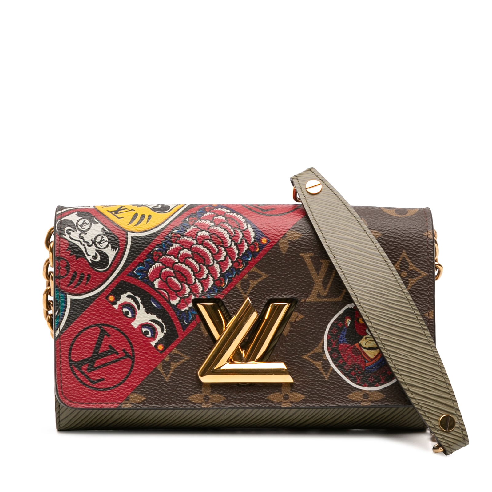 Louis Vuitton Kansai Yamamoto Monogram Epi Kabuki Wallet on Chain: Louis Vuitton Kansai Yamamoto Monogram Epi Kabuki Wallet on Chain The Louis Vuitton Kansai Yamamoto Monogram and Epi Kabuki Twist Wallet on Chain combines elegance and functionality. Crafted from prin