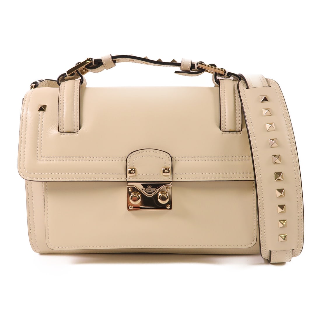 Valentino Beige Calfskin 2 Way Shoulder Bag with GHW (1 of 18)