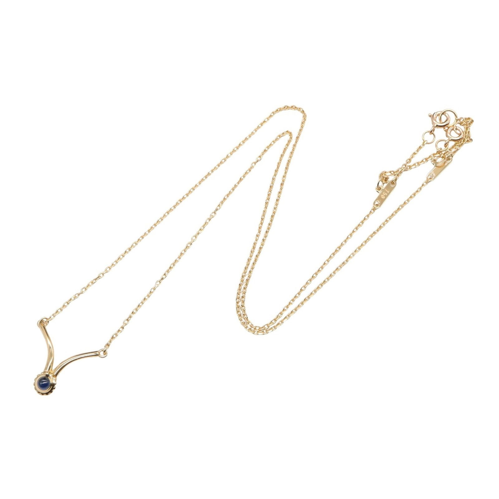 Yellow Gold Cartier Sapphire Line Necklace French Design (1 of 1)