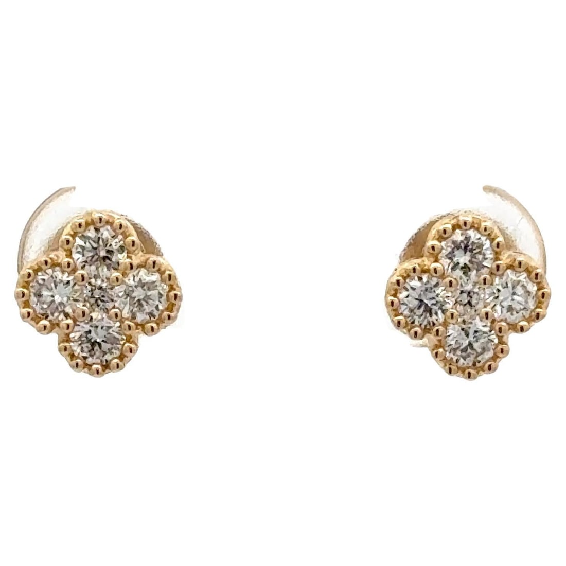 Harbor Diamonds Floral Diamond Stud Earrings 0.62 Carats 14K Yellow Gold (1 of 7)