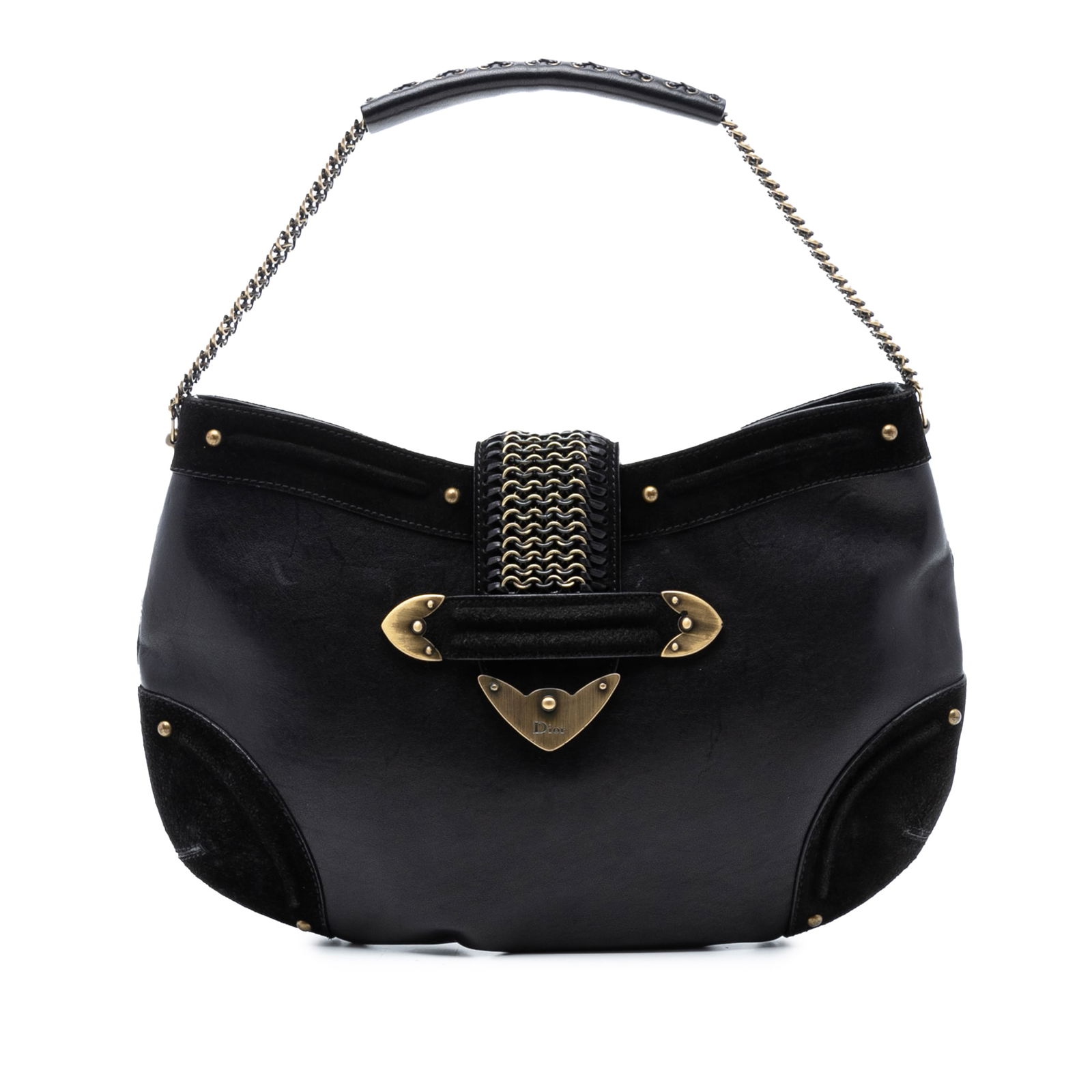 Black Leather Jeanne Hobo Shoulder Bag by Dior (1 of 7)