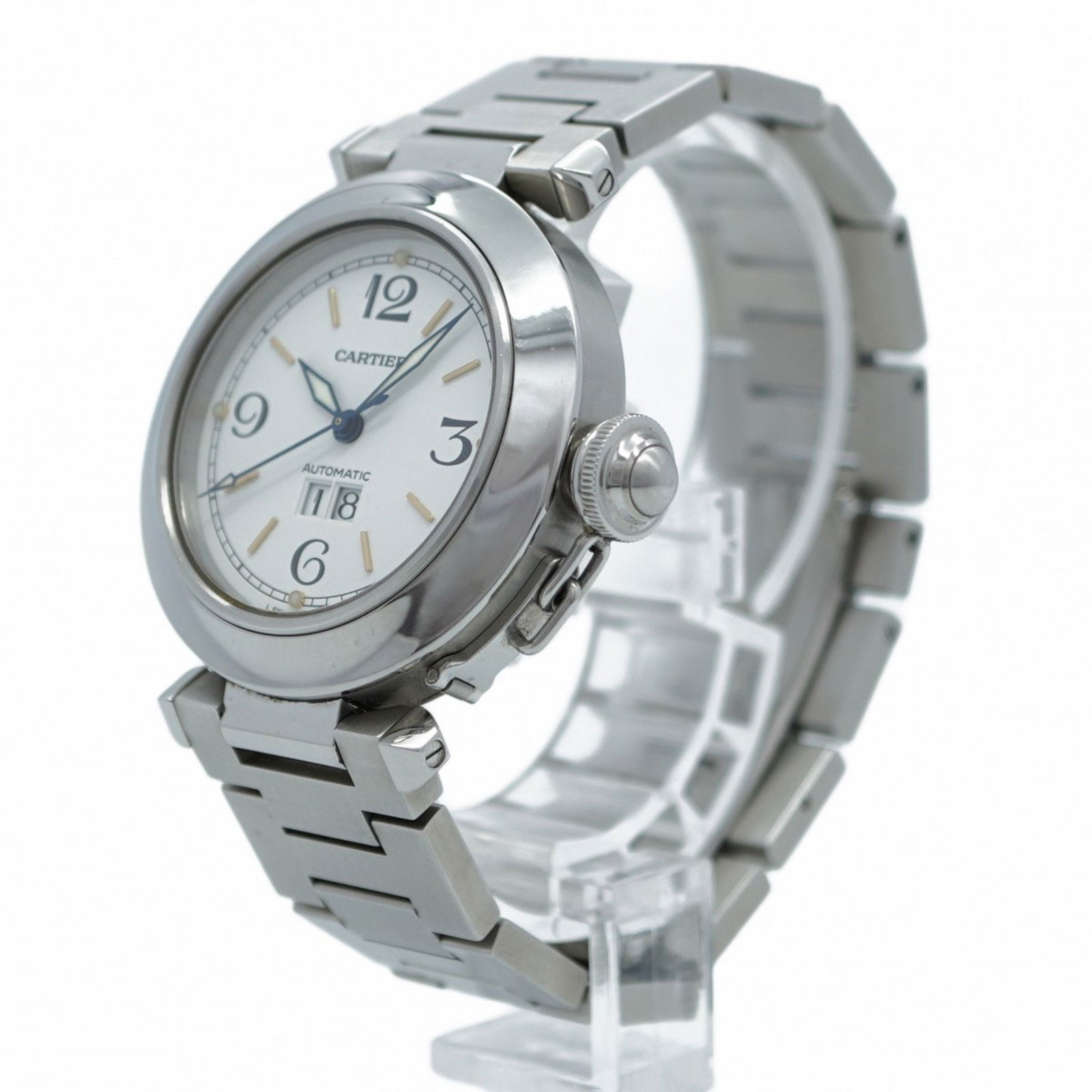 Steel Cartier Pasha C Men's Swiss Watch White Dial (1 of 1)