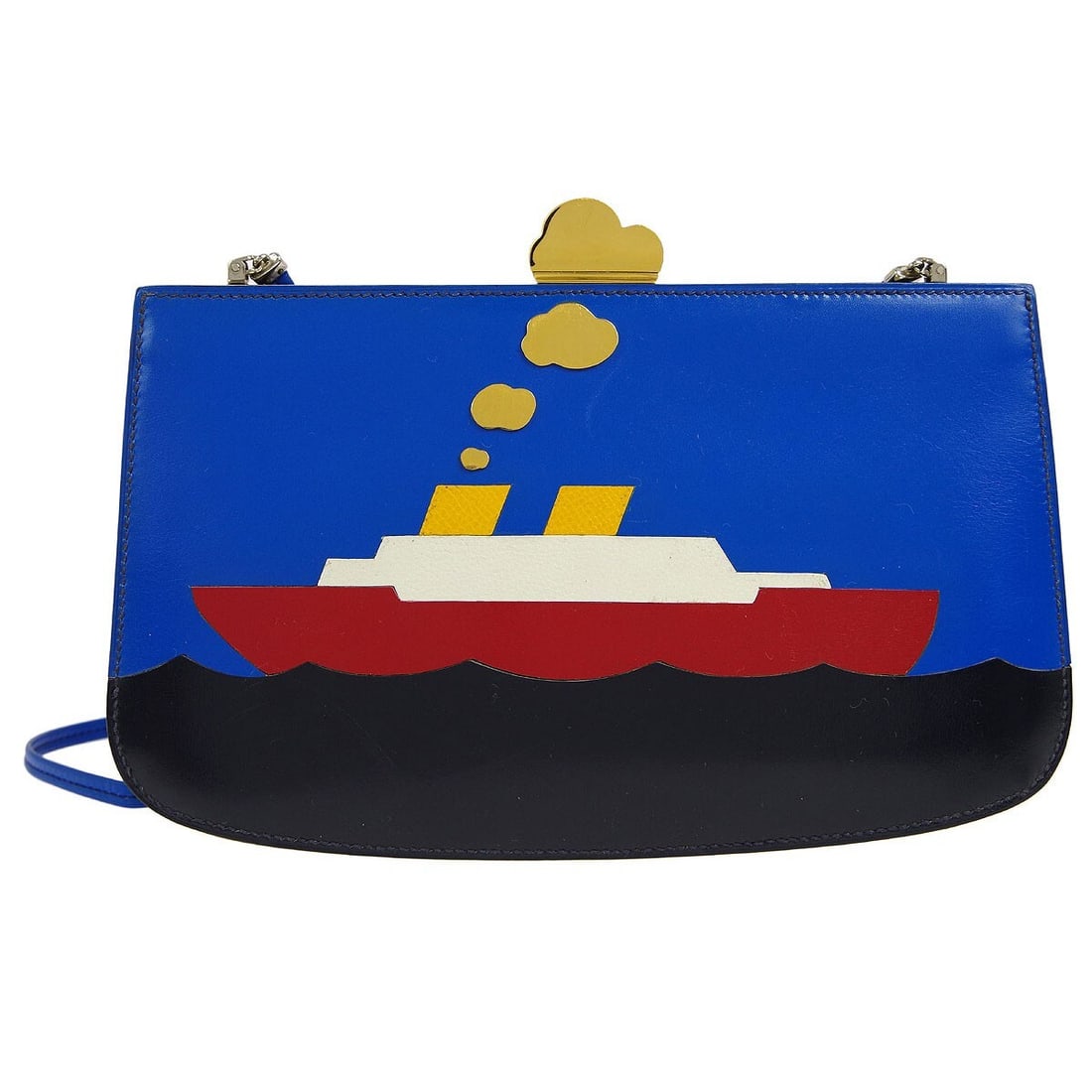 Hermes Sac a Malice Blue Box Calf Small Shoulder Bag: Hermes Sac a Malice Blue Box Calf Small Shoulder Bag This Hermes Sac a Malice shoulder bag features a blue box calf exterior with a small size and a structured silhouette. Designed with a shoulder str