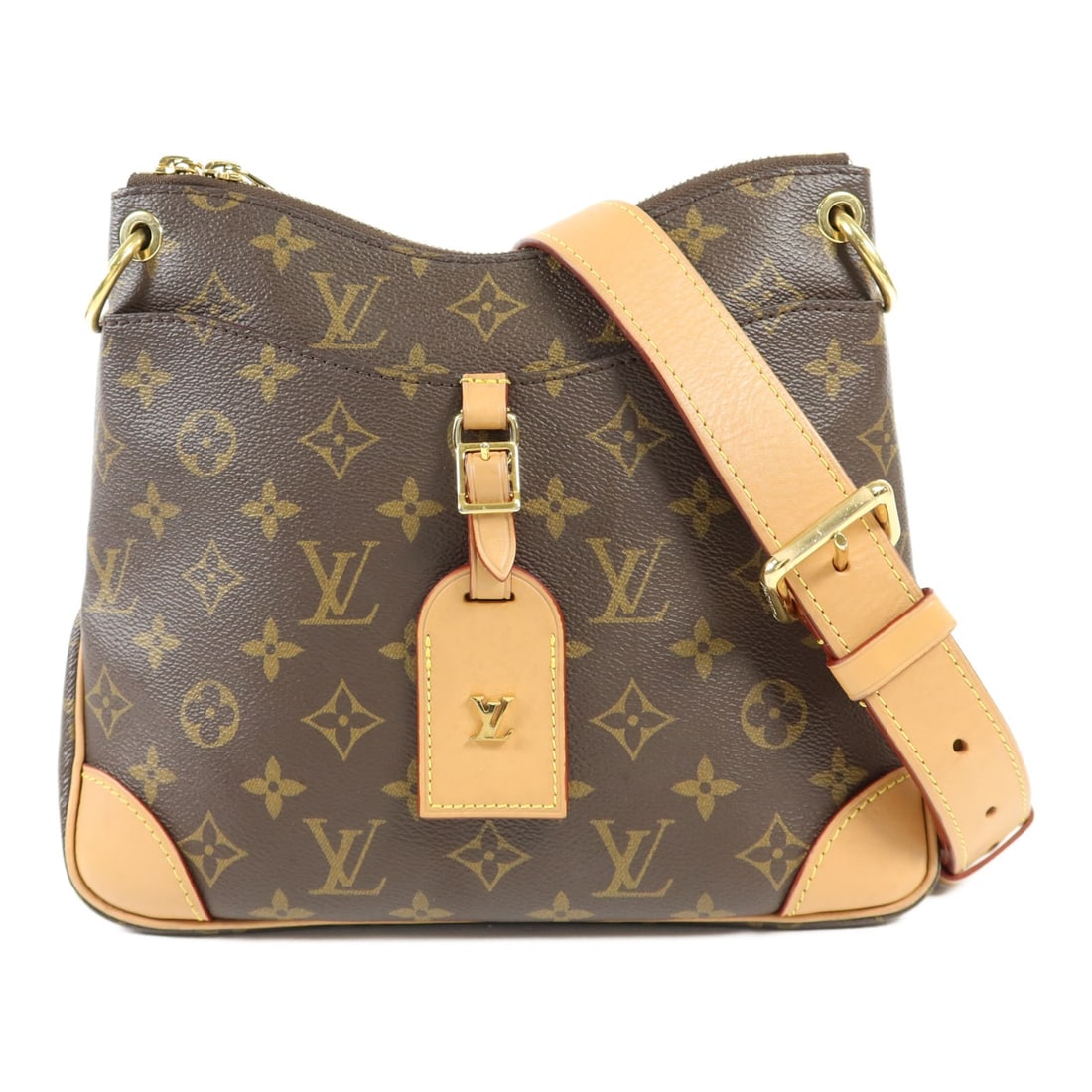 LOUIS VUITTON Odeon PM Shoulder Bag Monogram Brown GHW M45354: LOUIS VUITTON Odeon PM Shoulder Bag Monogram Brown GHW M45354 This LOUIS VUITTON Odeon PM Shoulder Bag is a stylish and practical accessory crafted from durable PVC coated canvas. The exterior feature