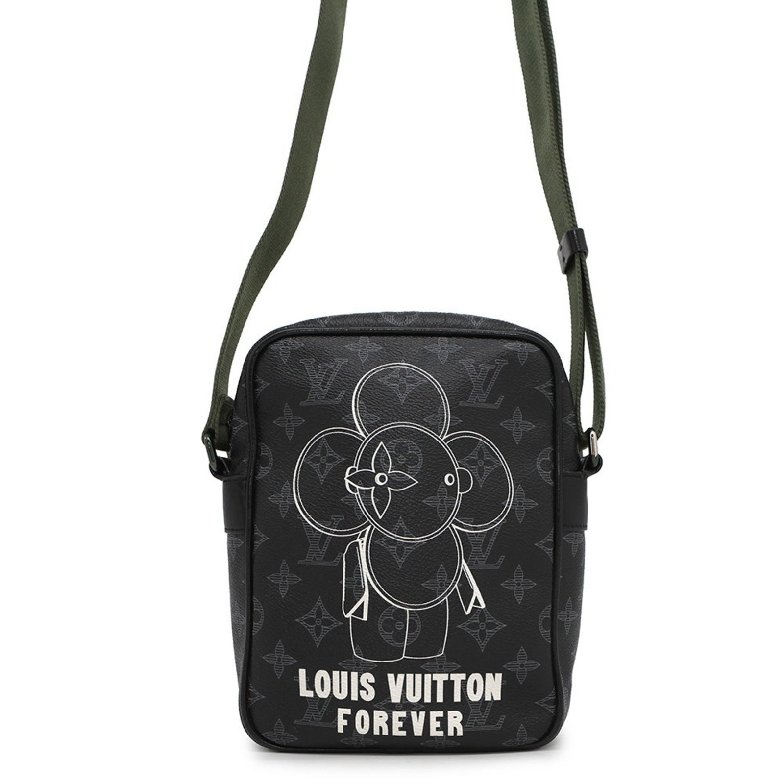 Louis Vuitton Danube black canvas crossbody bag with adjustable strap: Louis Vuitton Danube black canvas crossbody bag with adjustable strap This Louis Vuitton Danube crossbody bag features a black canvas exterior and an adjustable strap. It offers a compact design with
