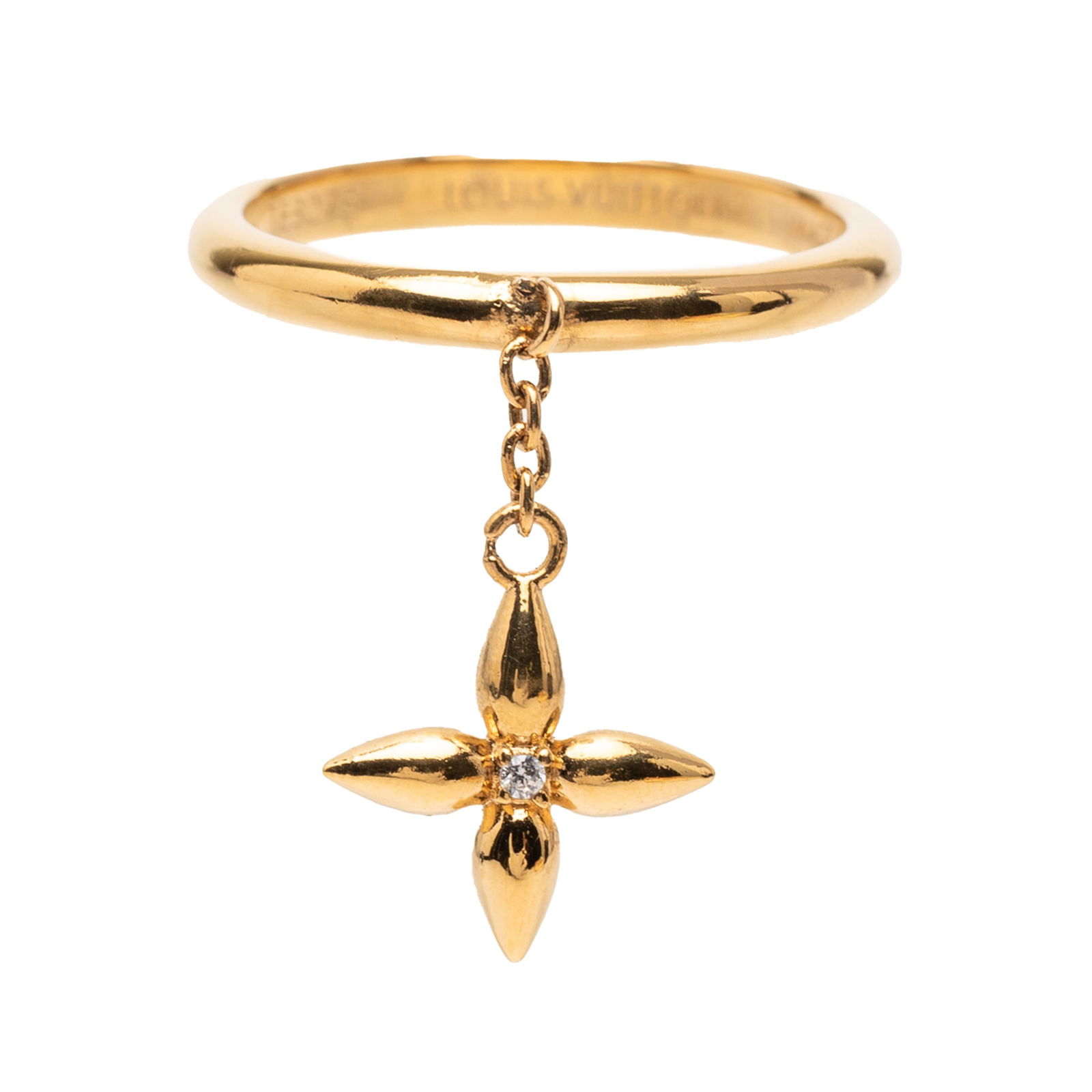 Gold Tone Louisette Signature Ring by Louis Vuitton Size 9.25 (1 of 7)