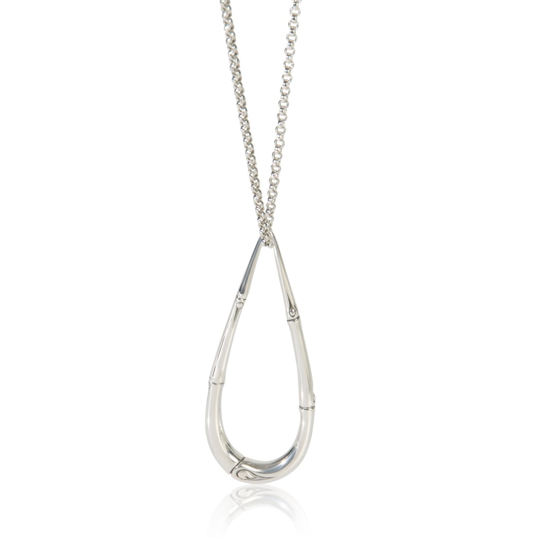 Bamboo Teardrop Pendant in Sterling Silver by John Hardy: Bamboo Teardrop Pendant in Sterling Silver by John Hardy This John Hardy Bamboo Teardrop pendant is crafted from 925 sterling silver and features a sleek, teardrop design. Part of the Bamboo Teardrop