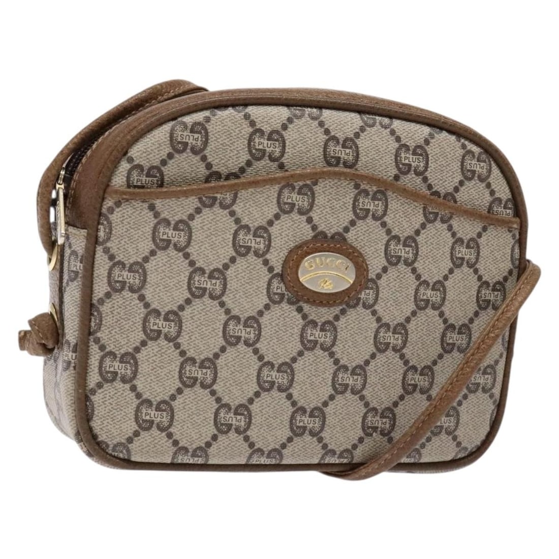 GUCCI GG Plus Supreme Beige Gold Shoulder Bag PVC Leather Made in Italy (1 of 18)