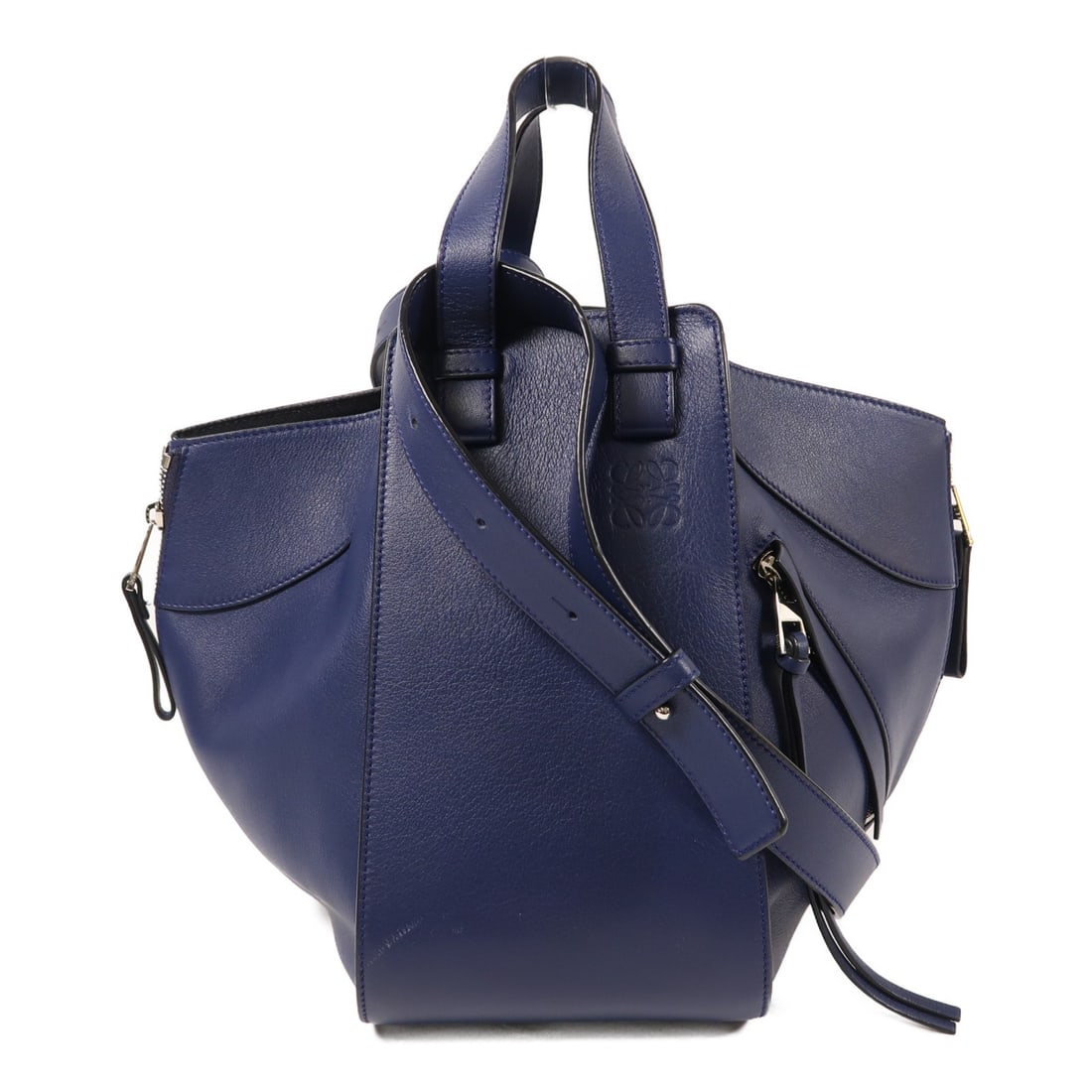LOEWE Hammock Small 2way Shoulder Bag Blue Calfskin Leather (1 of 12)