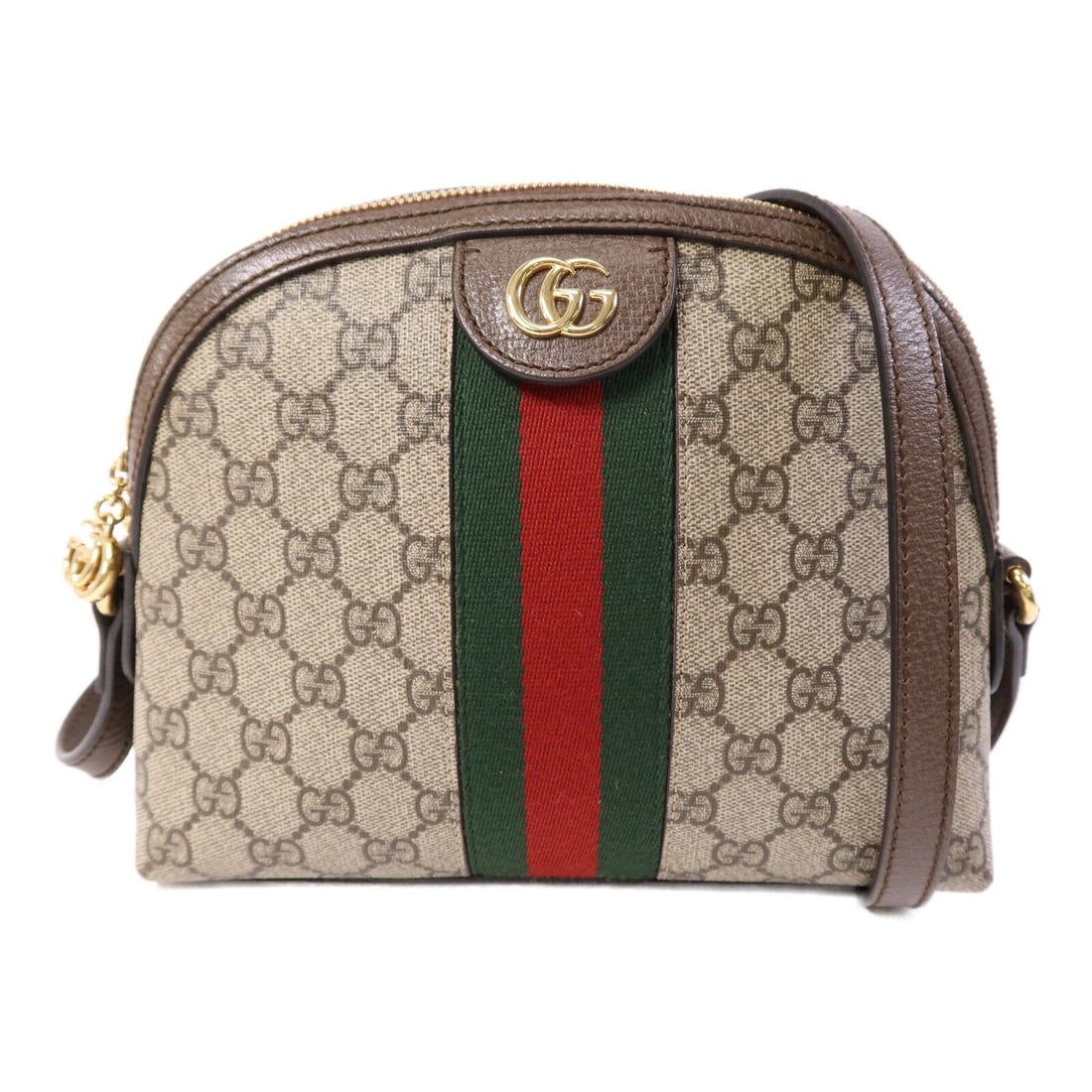 Gucci Ophidia Brown Coated Canvas GG Shoulder Bag with Gold Tone Hardware (1 of 16)
