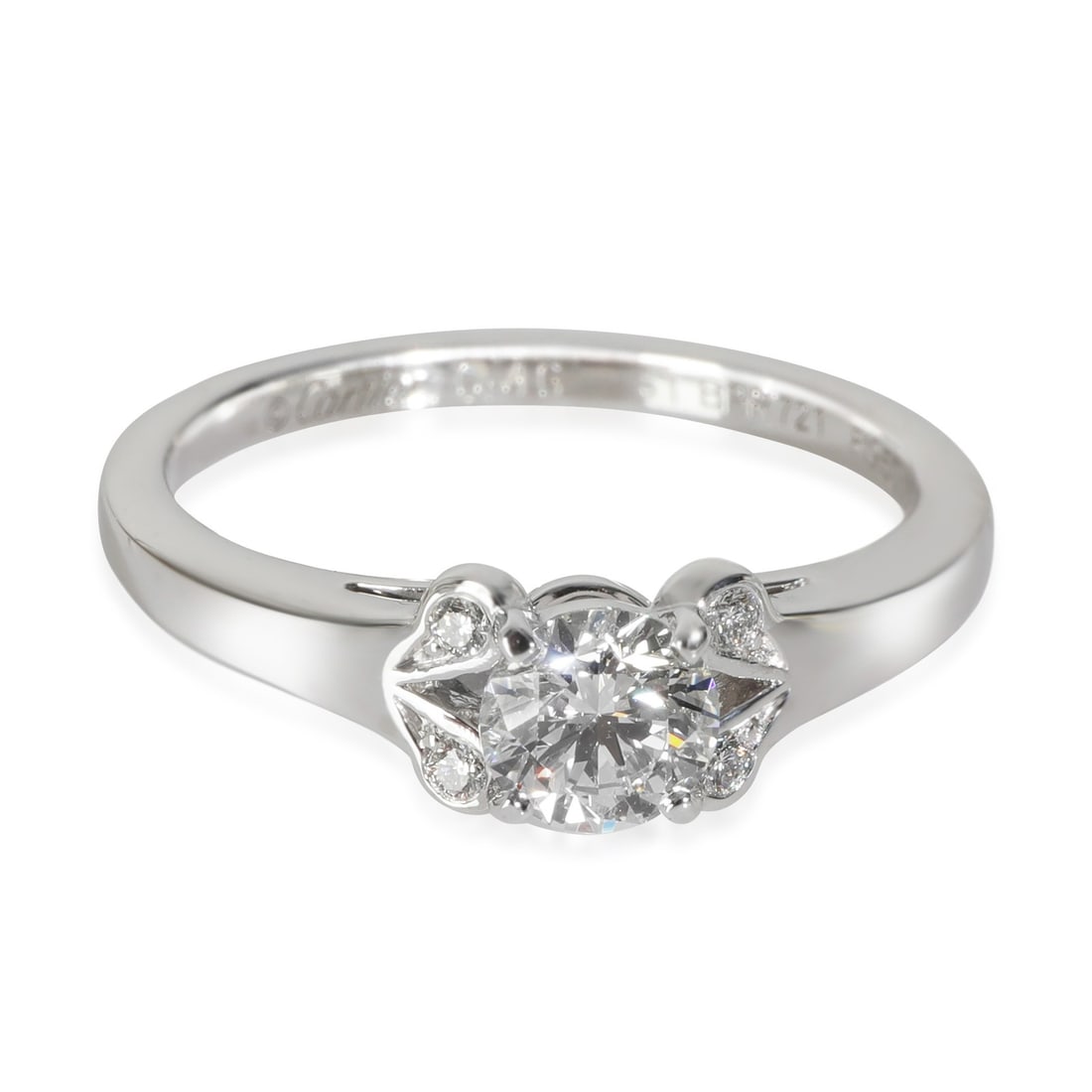 Cartier Ballerine Engagement Ring Platinum 0.46 Ct H VS1 with Box: Cartier Ballerine Engagement Ring Platinum 0.46 Ct H VS1 with Box Presenting the exquisite Cartier Ballerine Engagement Ring, featuring a stunning round brilliant diamond at the center weighing 0.46 c