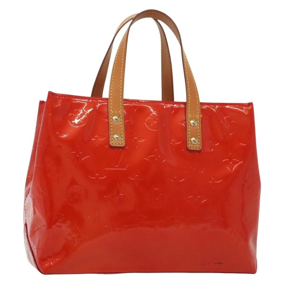 LOUIS VUITTON Monogram Vernis Reade PM Hand Bag Red Patent Leather M91088 (1 of 18)