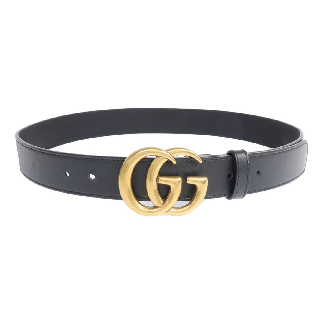 Black Calfskin GG Marmont Belt with Gold Hardware by Gucci (1 of 9)