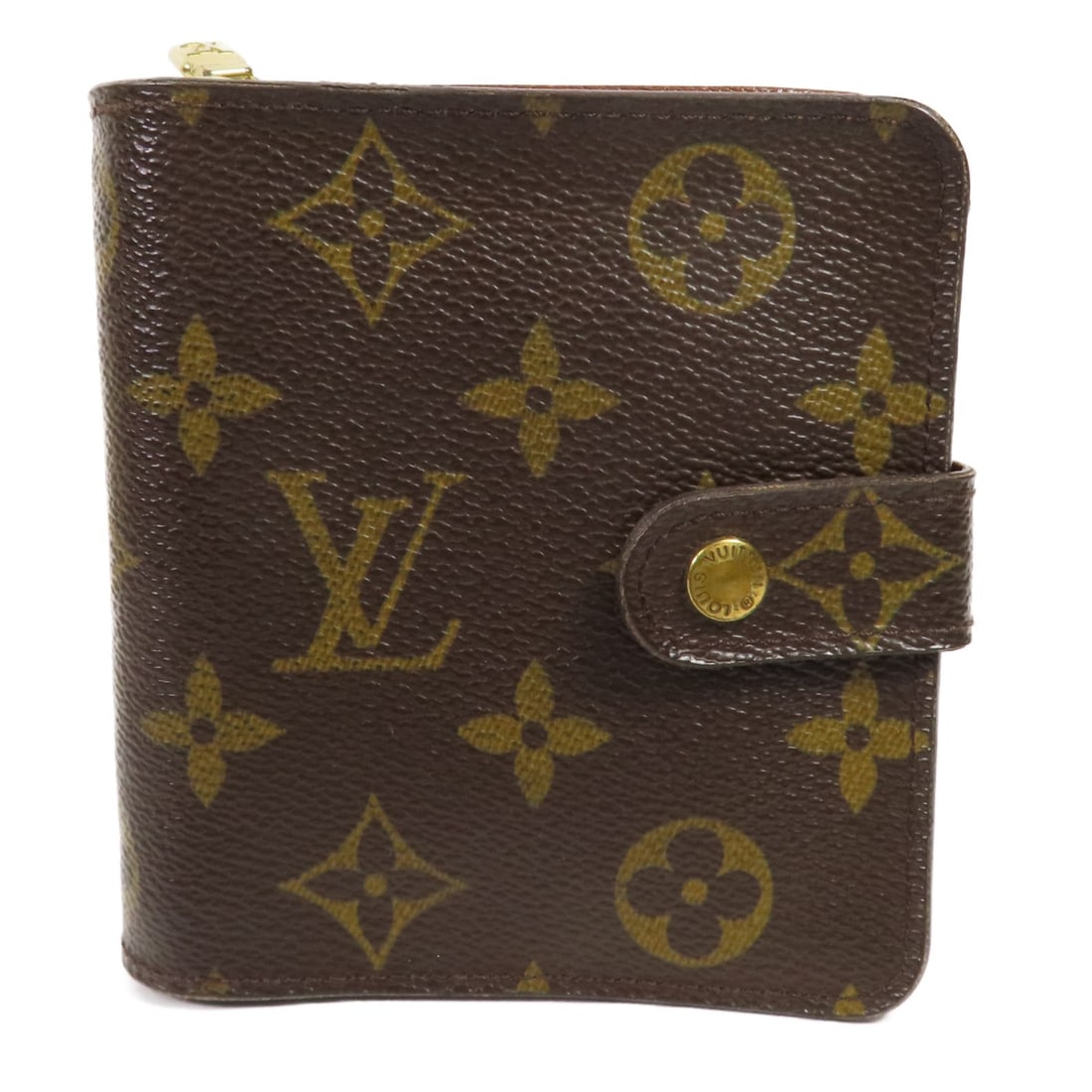 LOUIS VUITTON Compact Zip Wallet M61667 Monogram Brown GHW (1 of 17)