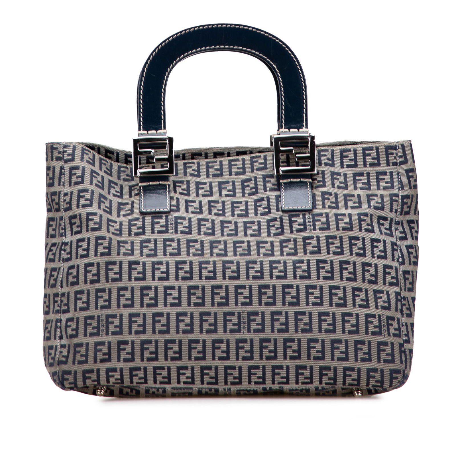 Fendi Small Zucchino Canvas Twins Tote Gray Fabric Bag (1 of 11)