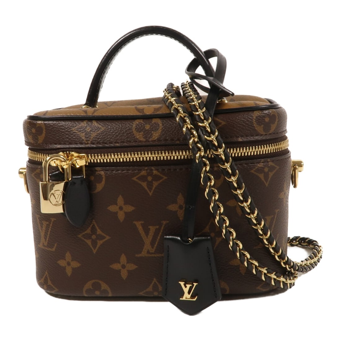LOUIS VUITTON Vanity PM 2 Way Shoulder Bag M45165 Monogram Reverse Brown: LOUIS VUITTON Vanity PM 2 Way Shoulder Bag M45165 Monogram Reverse Brown Discover the elegance of the LOUIS VUITTON Vanity PM 2 Way Shoulder Bag, a perfect blend of style and functionality. Crafted fr