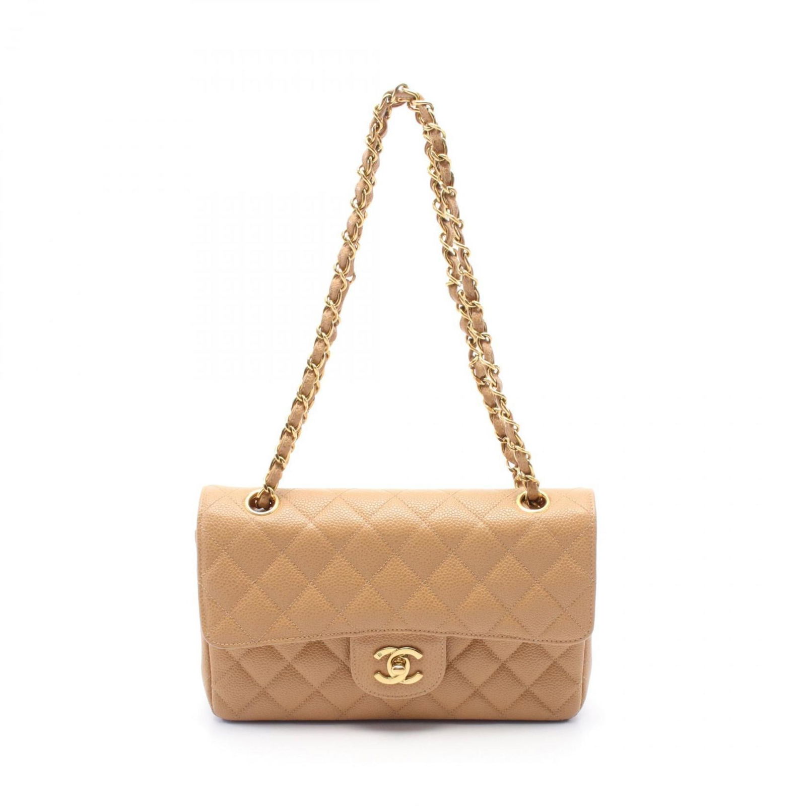 Beige Leather Chanel Timeless 23 Shoulder Bag France (1 of 1)