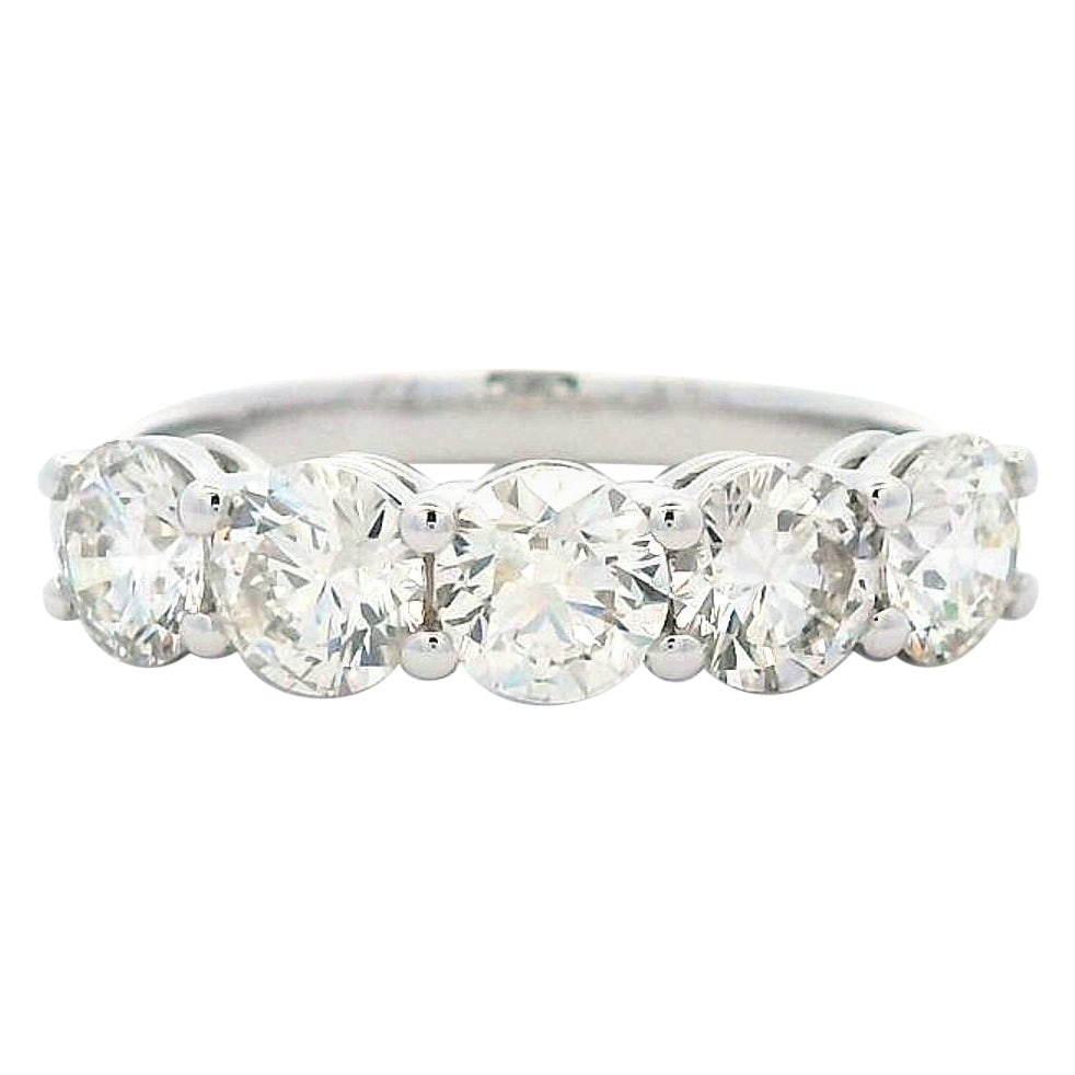 1.70ct Diamond Half Eternity Band in 18k White Gold: 1.70ct Diamond Half Eternity Band in 18k White Gold This exquisite 1.70ct Round Diamond Eternity Half Band is crafted in luxurious 18k white gold. Featuring five stunning round brilliant diamonds, thi
