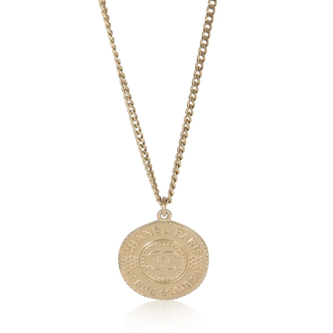 2016 Rue Cambon Pendant Necklace Gold Plated by Chanel 24 Inch (1 of 3)