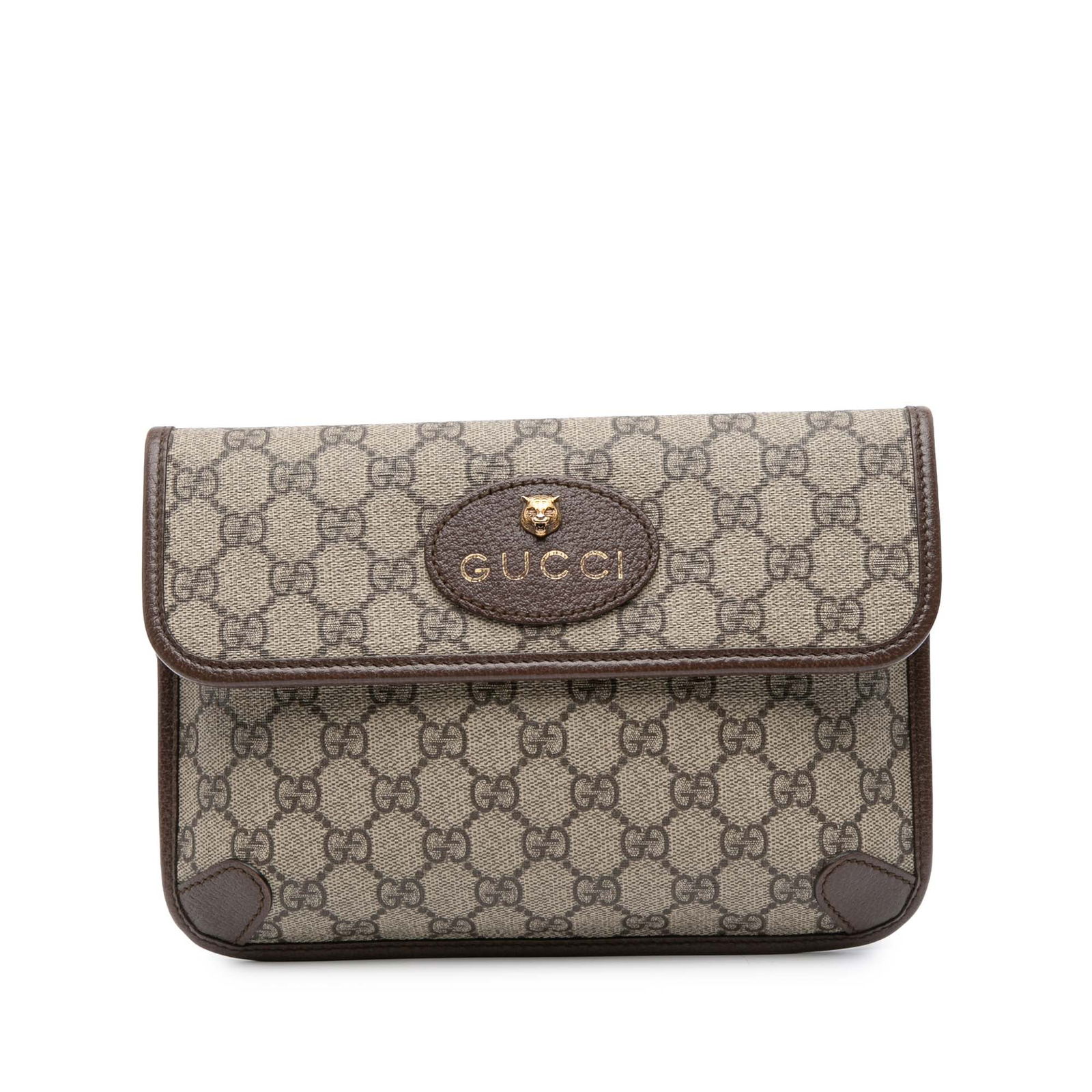 Gucci GG Supreme Web Neo Vintage Belt Bag Brown Fabric Italy: Gucci GG Supreme Web Neo Vintage Belt Bag Brown Fabric Italy Experience the timeless elegance of the Gucci GG Supreme Web Neo Vintage Belt Bag. Crafted with a durable coated canvas body accented by lu