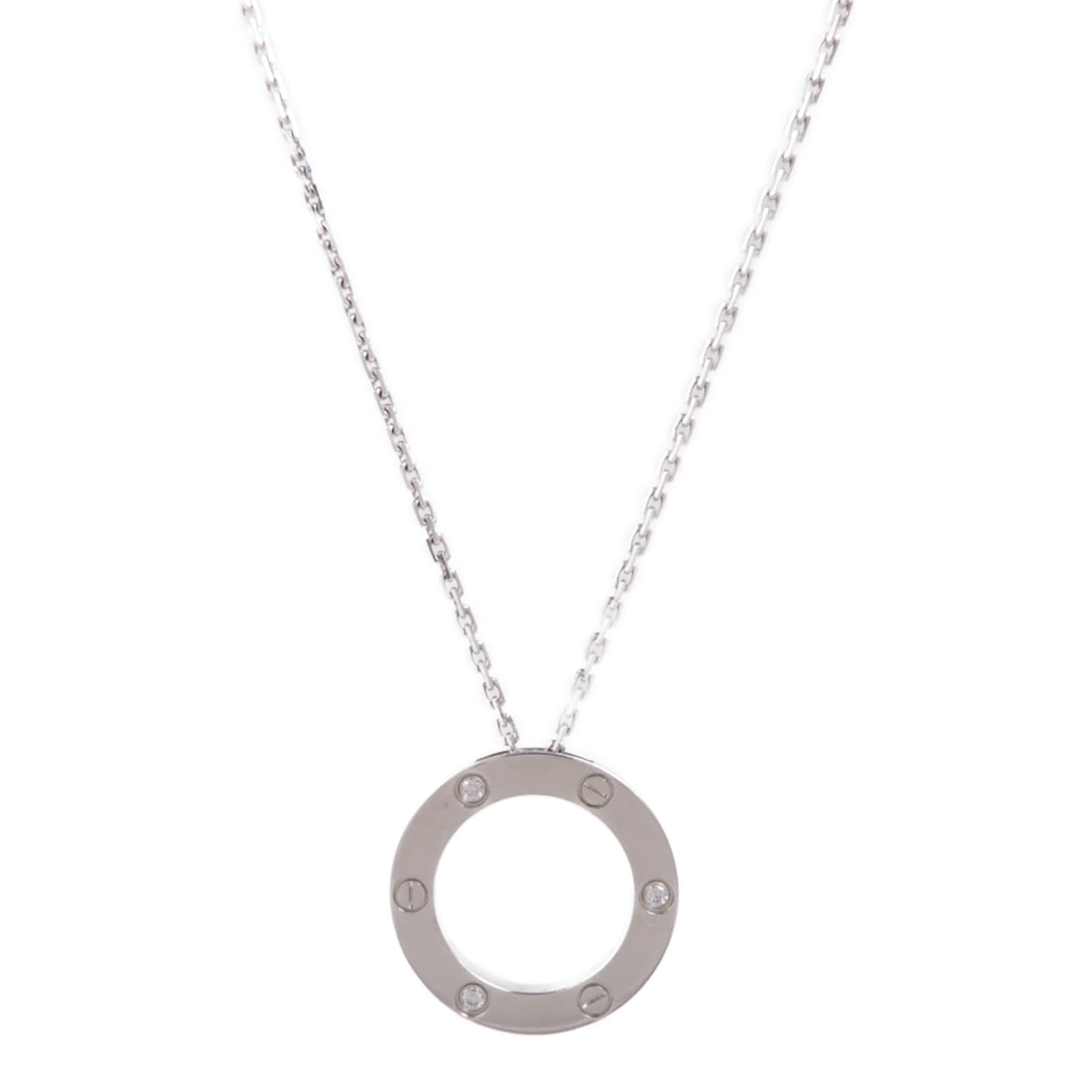 CARTIER Love Diamond Necklace 18K White Gold B7014600 Elegant Jewelry (1 of 10)