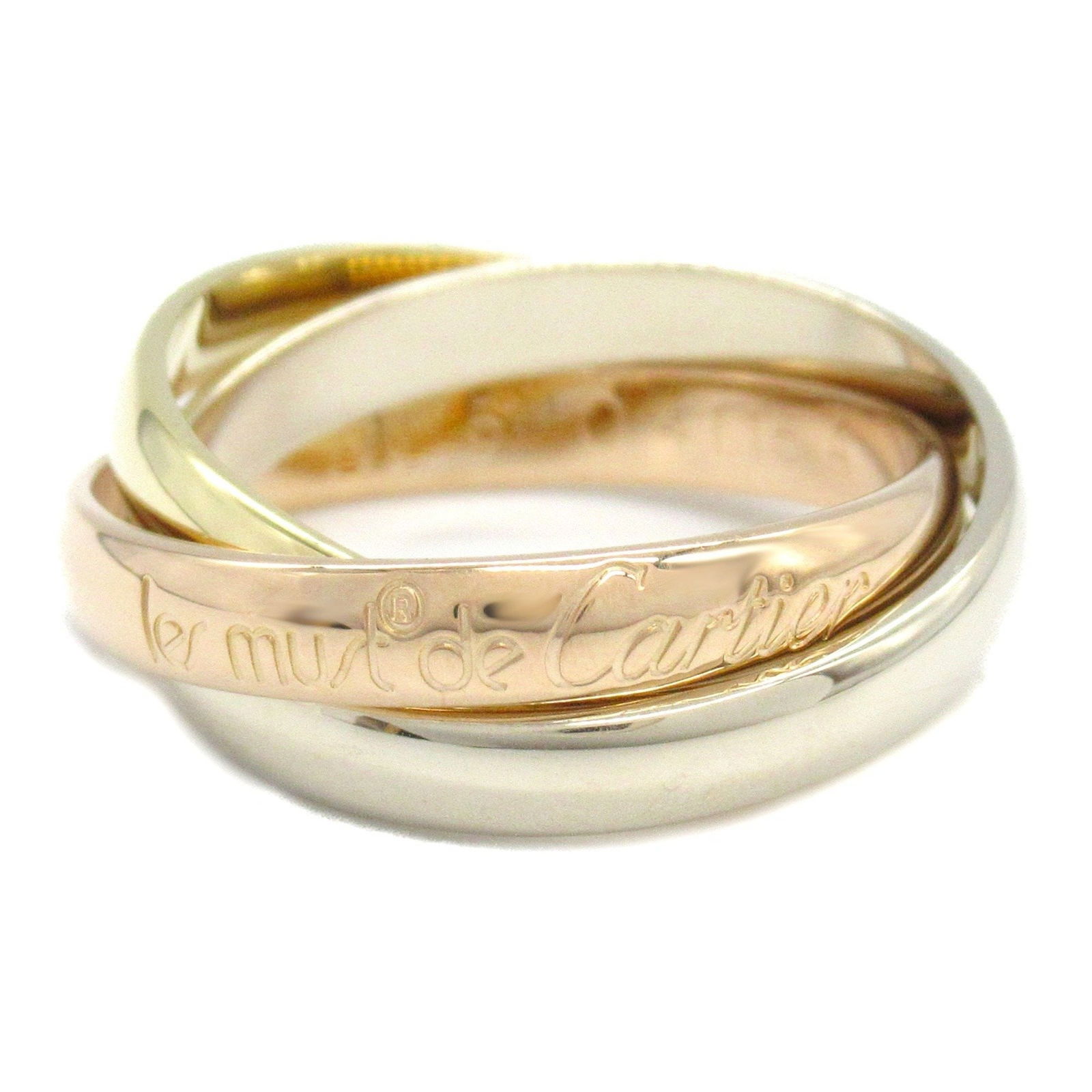 Yellow Gold Cartier Trinity Ring Size 6 from France: Yellow Gold Cartier Trinity Ring Size 6 from France This Cartier Trinity ring features a classic design crafted from yellow gold. Designed for women, it showcases a gold color and has been polished, t