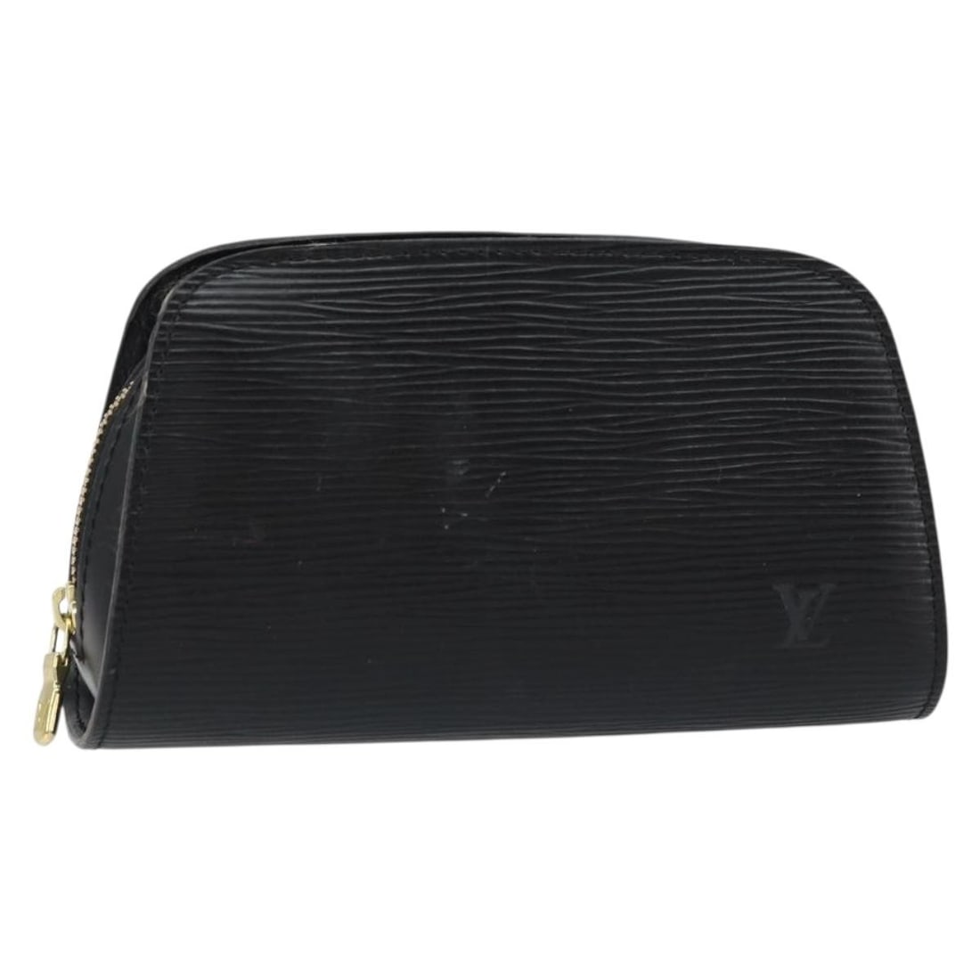 LOUIS VUITTON Epi Dauphine PM Pouch Black M48442 Auth France: LOUIS VUITTON Epi Dauphine PM Pouch Black M48442 Auth France This authentic Louis Vuitton Epi Dauphine PM Pouch is an elegant accessory crafted in France from premium Epi leather in a sophisticated bl