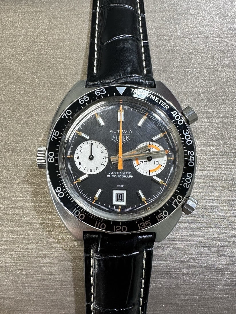 TAG Heuer Autavia Viceroy Orange Boy Chronograph 42mm Automatic Watch Ref 1163 (1 of 9)