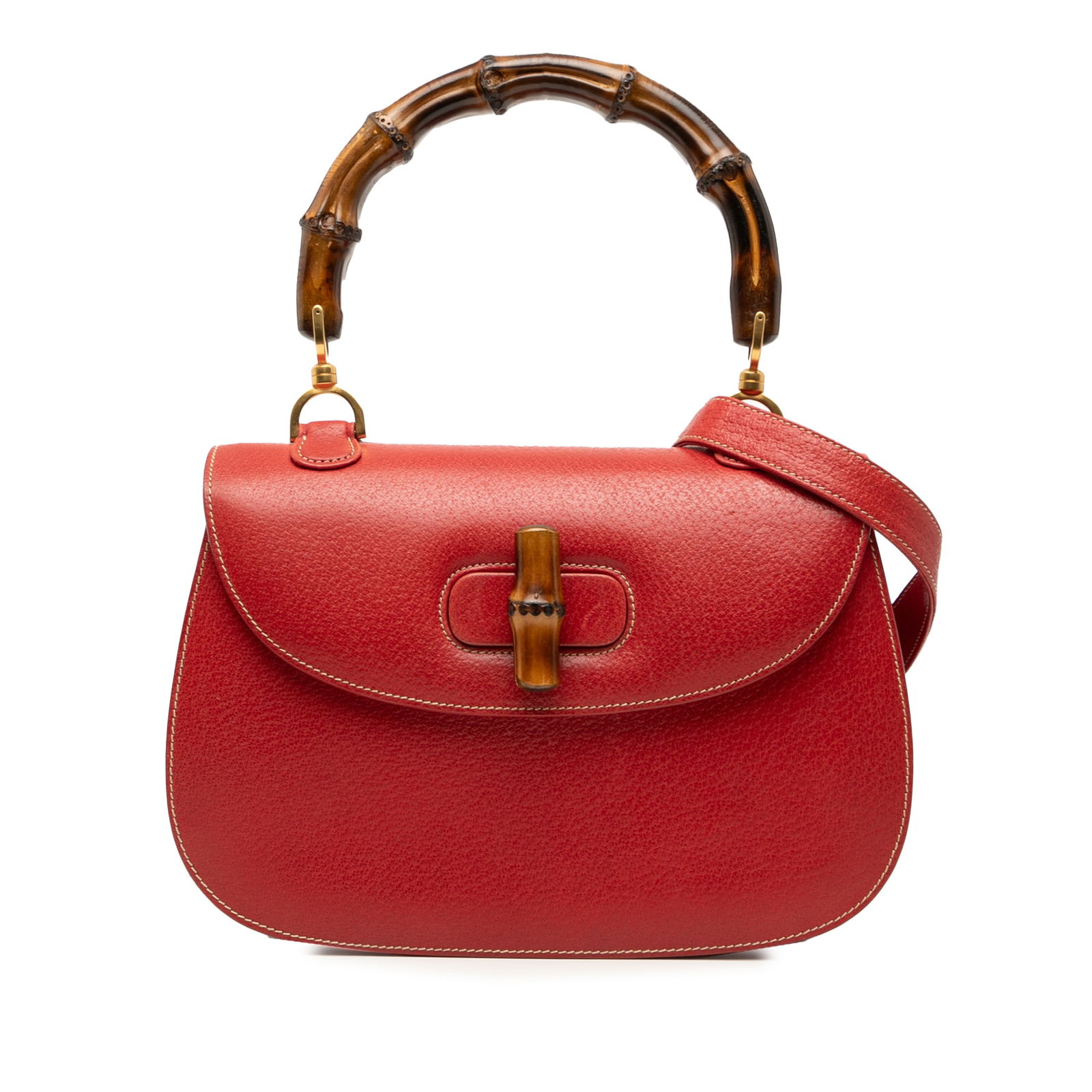 Gucci Bamboo Night Red Leather Bag with Bamboo Handle (1 of 8)