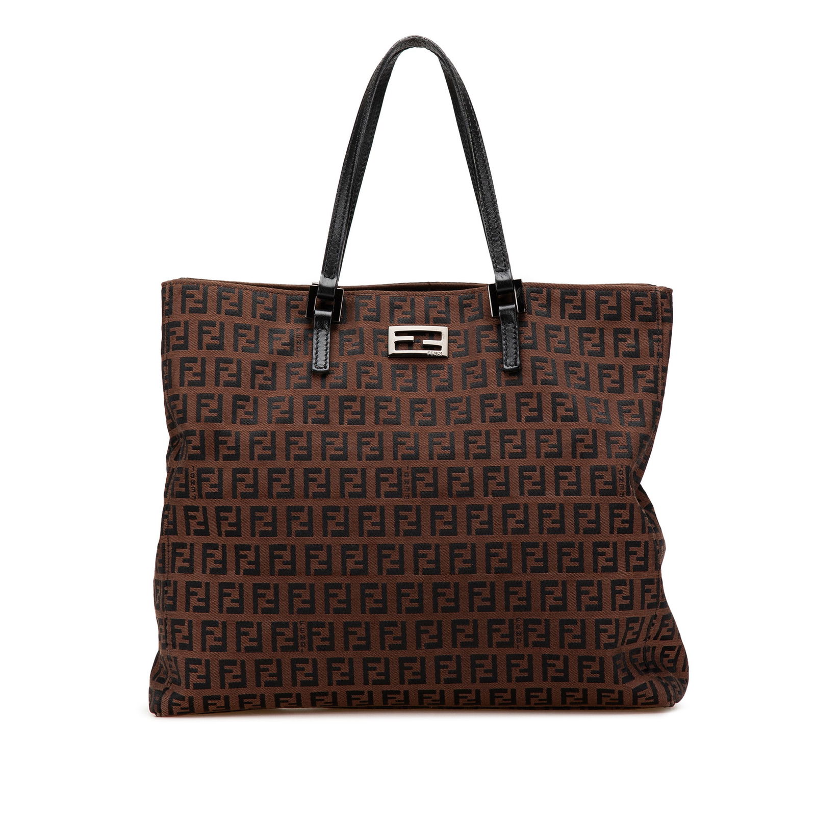 Fendi Zucchino Canvas Tote Bag Brown Fabric Italy (1 of 13)