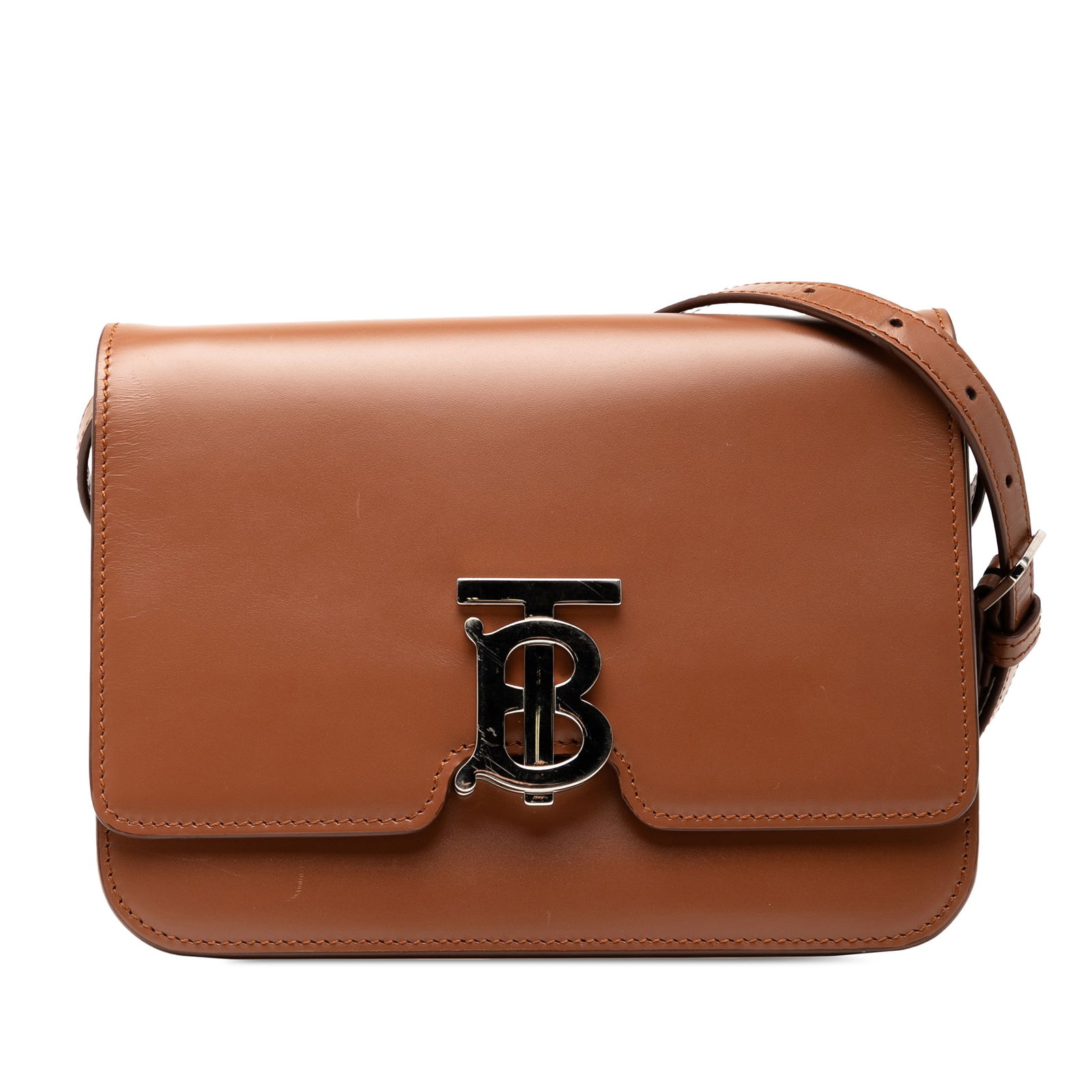 Burberry Small Smooth Calfskin TB Crossbody Bag in Brown (1 of 10)