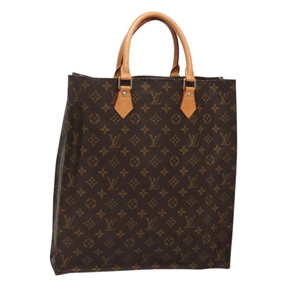 Authentic Louis Vuitton Monogram Sac Plat Hand Bag M51140: Authentic Louis Vuitton Monogram Sac Plat Hand Bag M51140 This authentic LOUIS VUITTON Monogram Sac Plat Hand Bag (Model M51140) showcases the iconic Monogram Canvas, exuding timeless elegance. With d