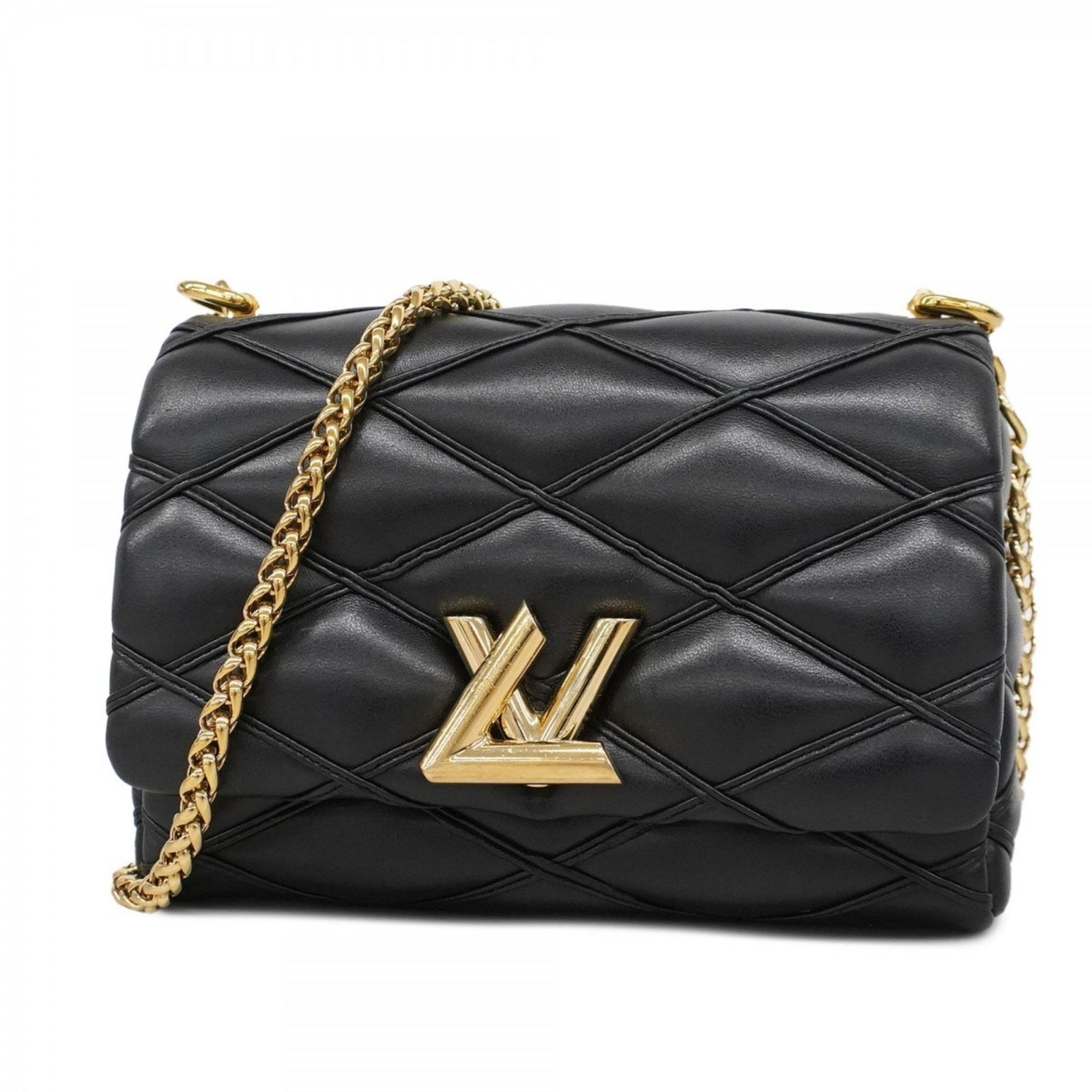 Louis Vuitton GO 14 Black Leather Shoulder Bag 15cm x 19.5cm x 9cm: Louis Vuitton GO 14 Black Leather Shoulder Bag 15cm x 19.5cm x 9cm This Louis Vuitton GO 14 handbag features a sophisticated black leather exterior, designed for women. The bag showcases a structured