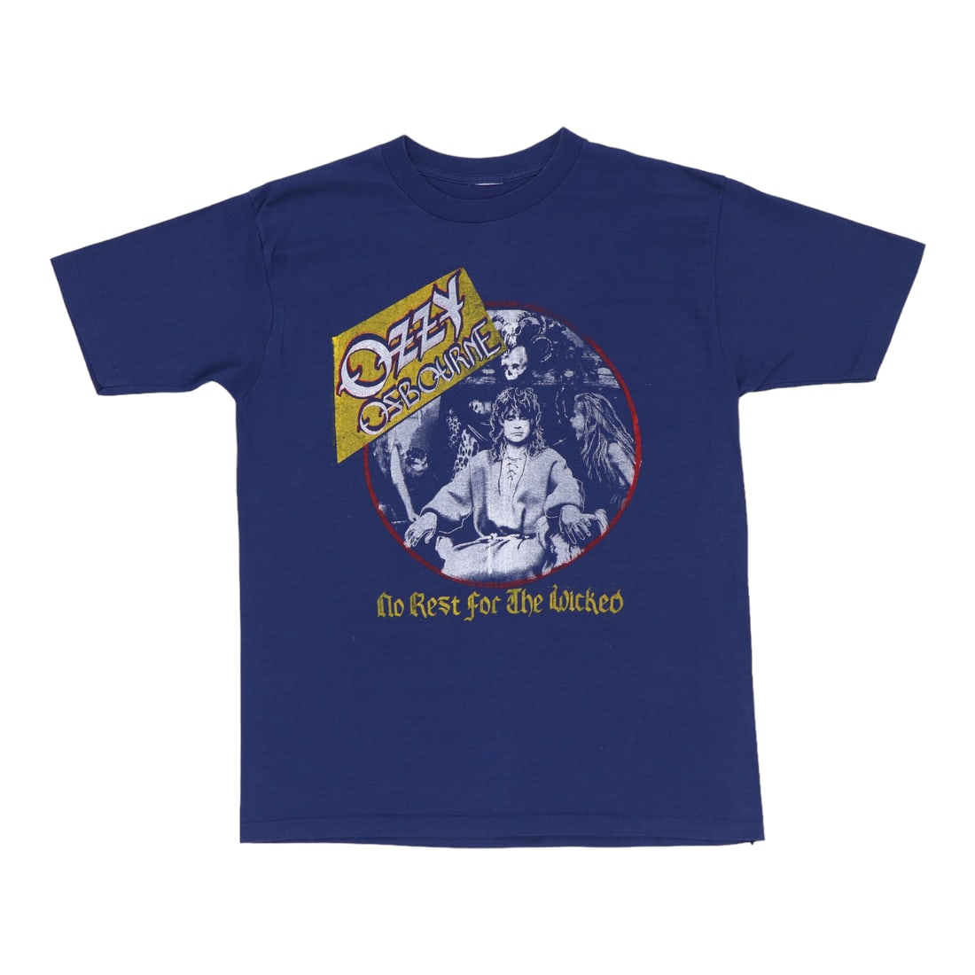 Vintage 1988 Ozzy Osbourne Blue Poly Cotton Concert T Shirt: Vintage 1988 Ozzy Osbourne Blue Poly Cotton Concert T Shirt This is an original vintage 1988 Ozzy Osbourne tour shirt featuring graphics on both the front and back. Made from a 50/50 polyester and cot