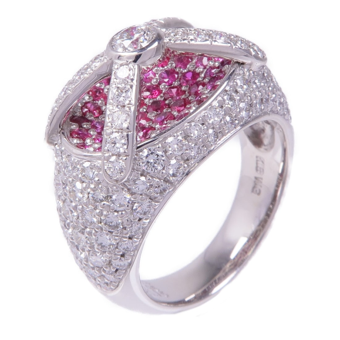 Elegant Ruby Diamond Ring in 18K White Gold Size 6.25 (1 of 8)