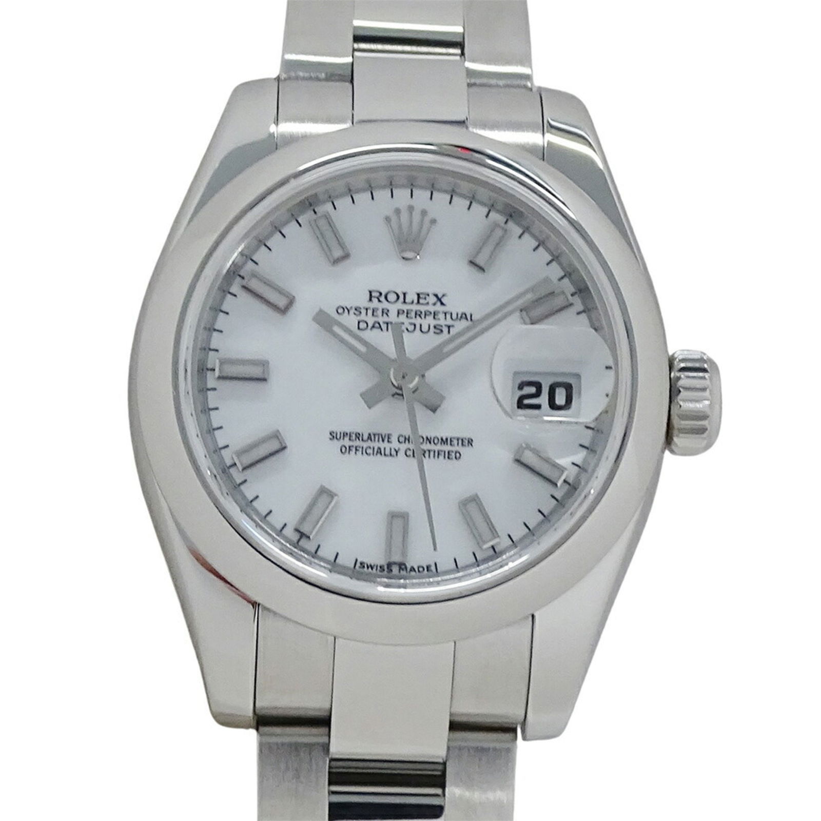 Steel Rolex Lady DateJust Wristwatch 26mm White Dial (1 of 1)
