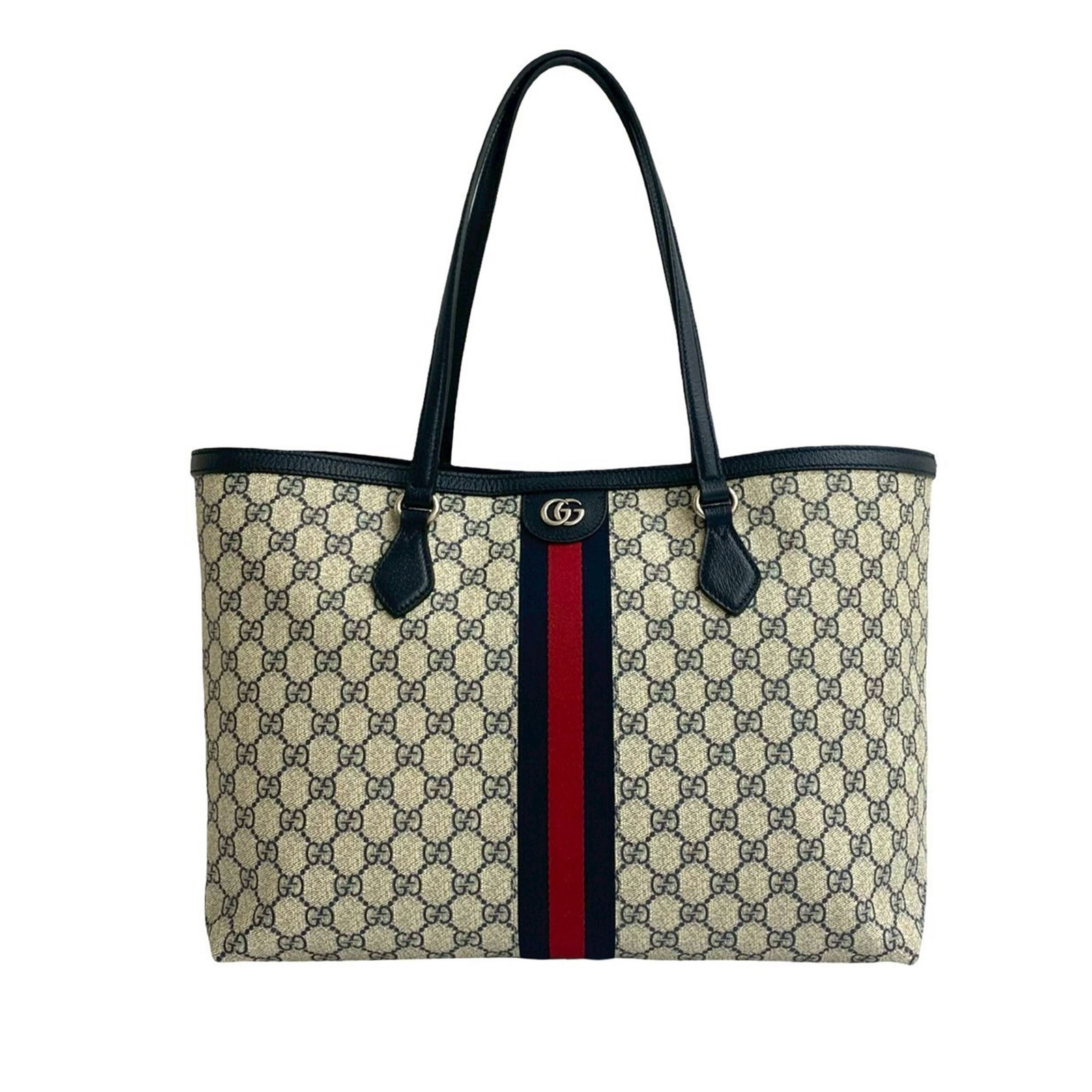 Medium Ophidia GG Supreme canvas tote bag with leather trim by Gucci (1 of 9)
