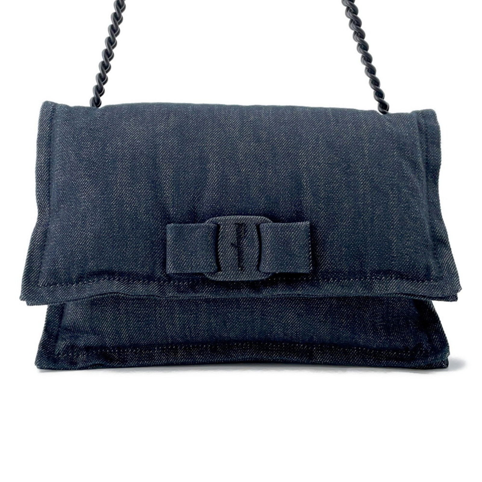 Navy Denim Viva Bow Bag by Salvatore Ferragamo: Navy Denim Viva Bow Bag by Salvatore Ferragamo This Salvatore Ferragamo Viva Bow handbag features a stylish navy color and is crafted from denim. Designed for women, it offers a chic and versatile acc