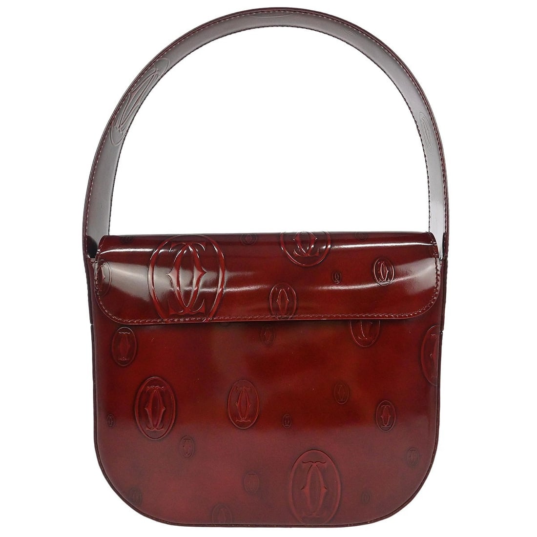 Small Cartier Happy Birthday Bordeaux Patent Top Handle Bag France (1 of 10)