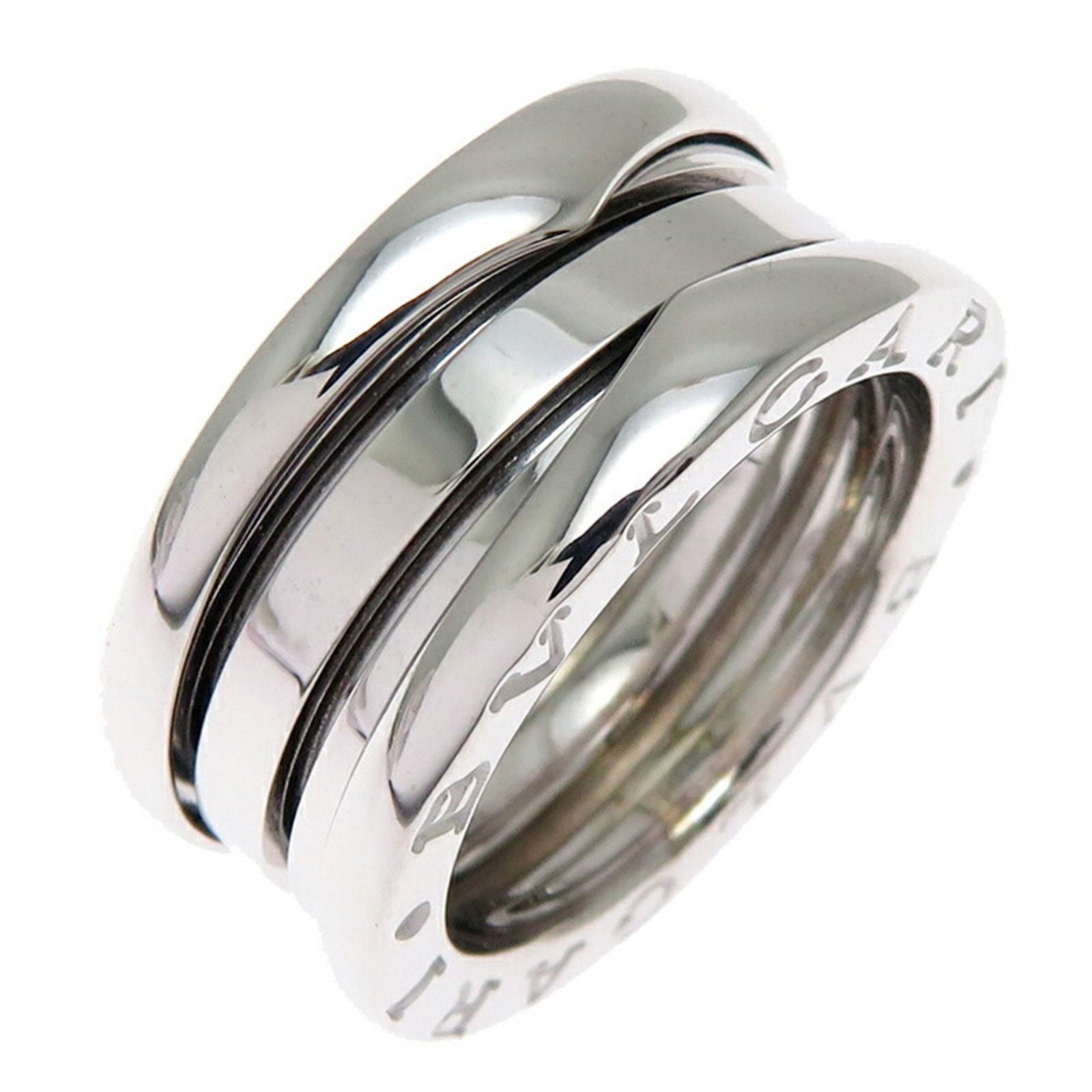 Bulgari B.Zero1 White Gold Silver Ring from Italy: Bulgari B.Zero1 White Gold Silver Ring from Italy This Bulgari B.Zero1 ring is crafted from white gold in a silver tone. Designed for unisex wear, it features the iconic B.Zero1 style. The ring has be