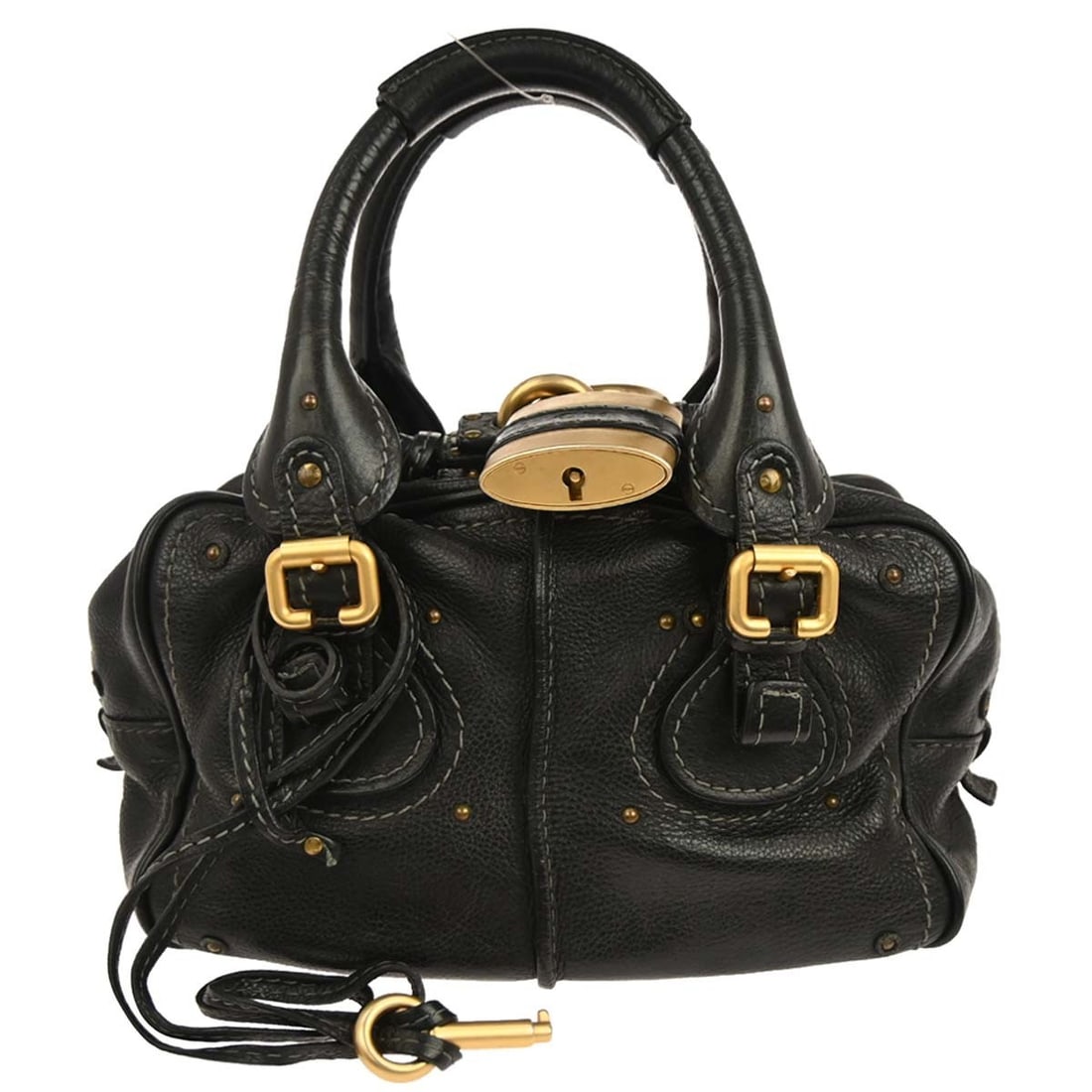 Chloe Paddington Mini Black Leather Top Handle Bag Gold Hardware (1 of 11)