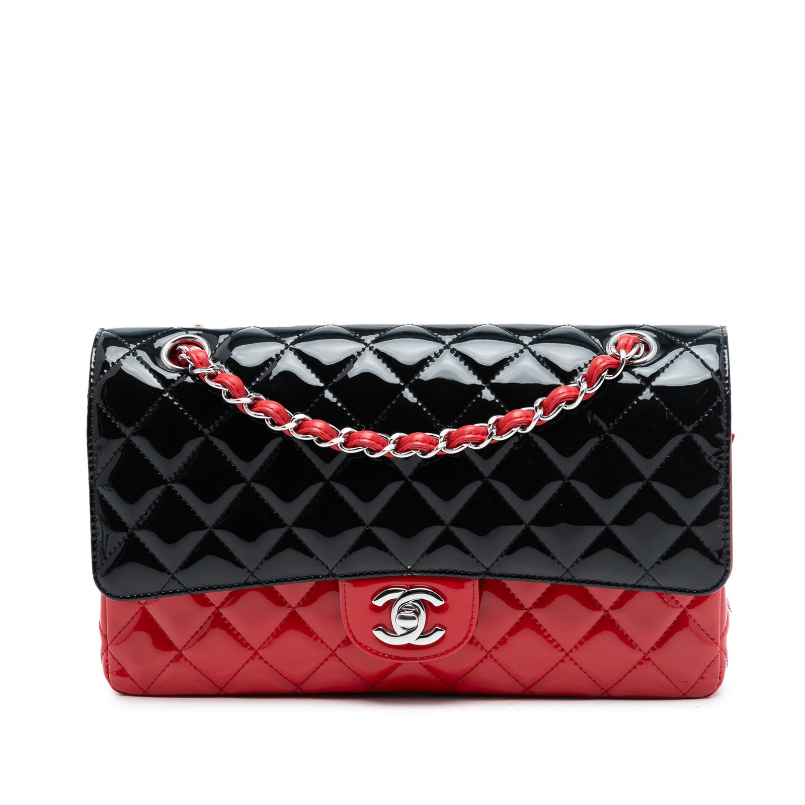 Chanel Medium Classic Bicolor Patent Leather Double Flap Shoulder Bag (1 of 7)