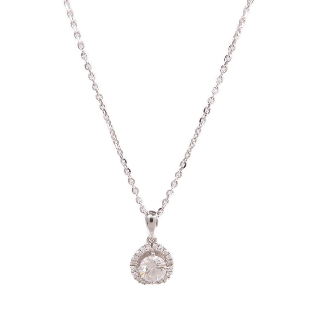 18K White Gold Necklace Featuring Diamond Gemstone (1 of 11)
