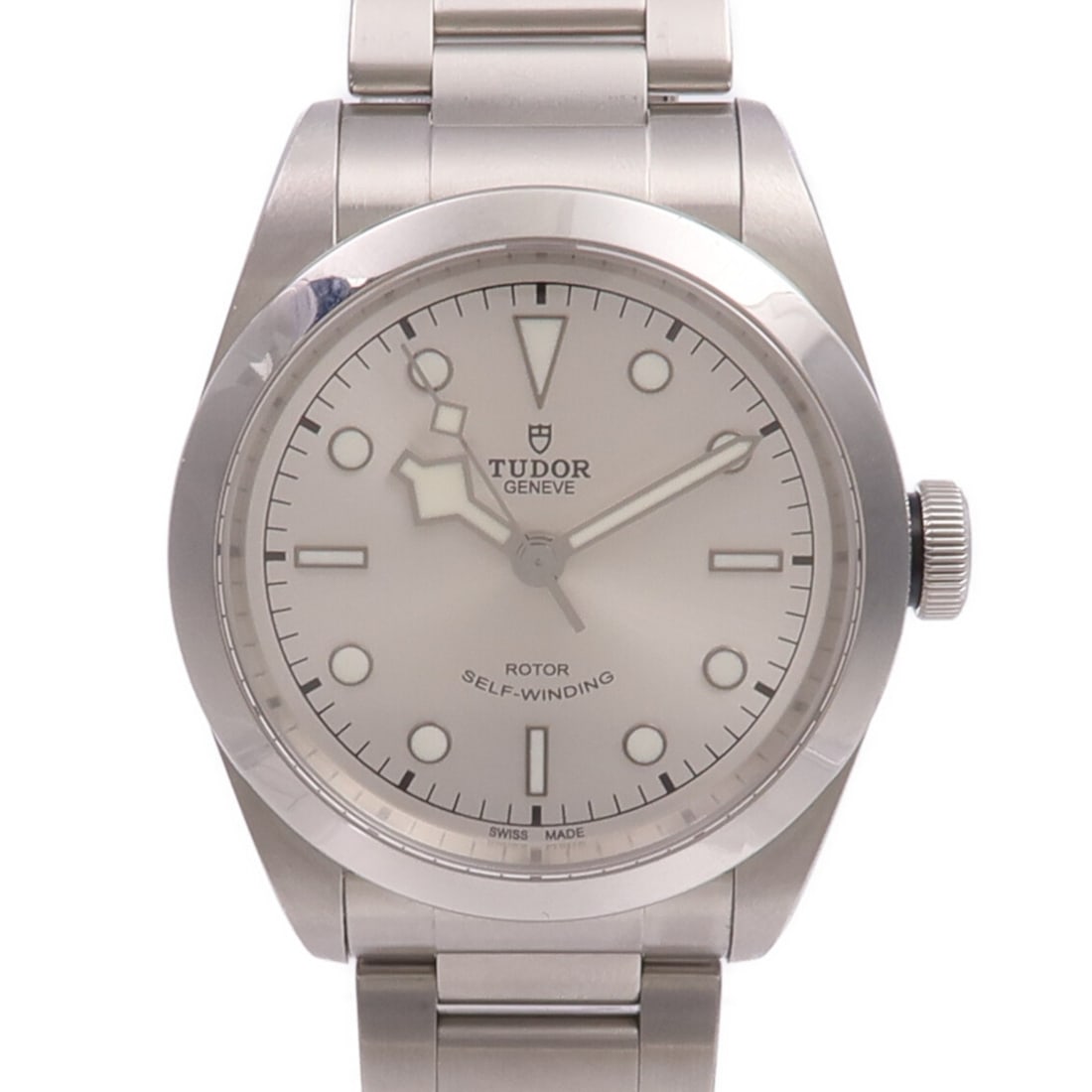 TUDOR Black Bay Heritage Automatic Stainless Steel Wristwatch 79540 White Dial: TUDOR Black Bay Heritage Automatic Stainless Steel Wristwatch 79540 White Dial This TUDOR Heritage Black Bay Automatic Watch 79540 features a stainless steel case and band with a white dial and matchi