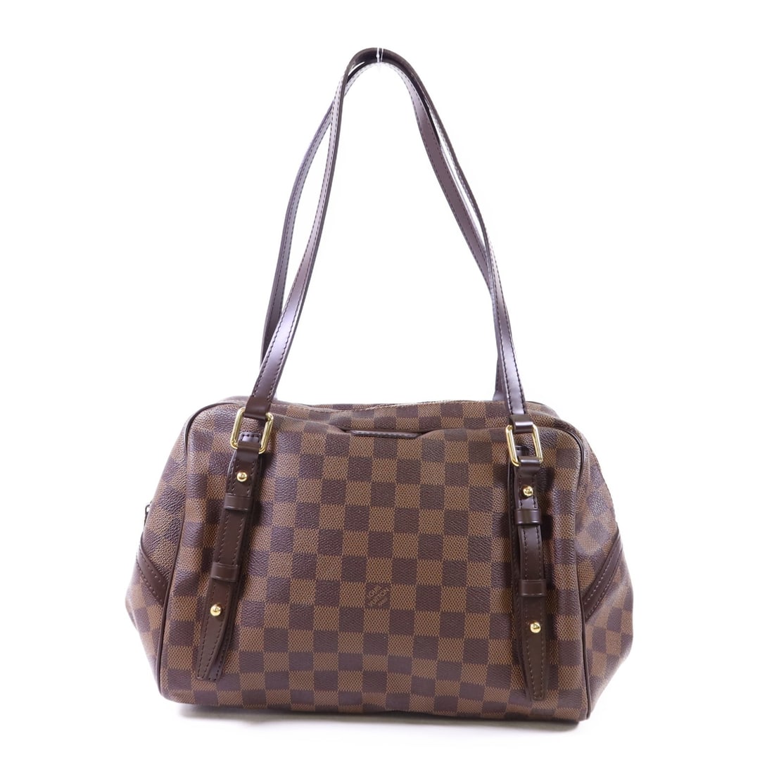 Louis Vuitton Rivington PM Shoulder Bag Damier Ebene Brown N41157 Gold Hardware (1 of 17)