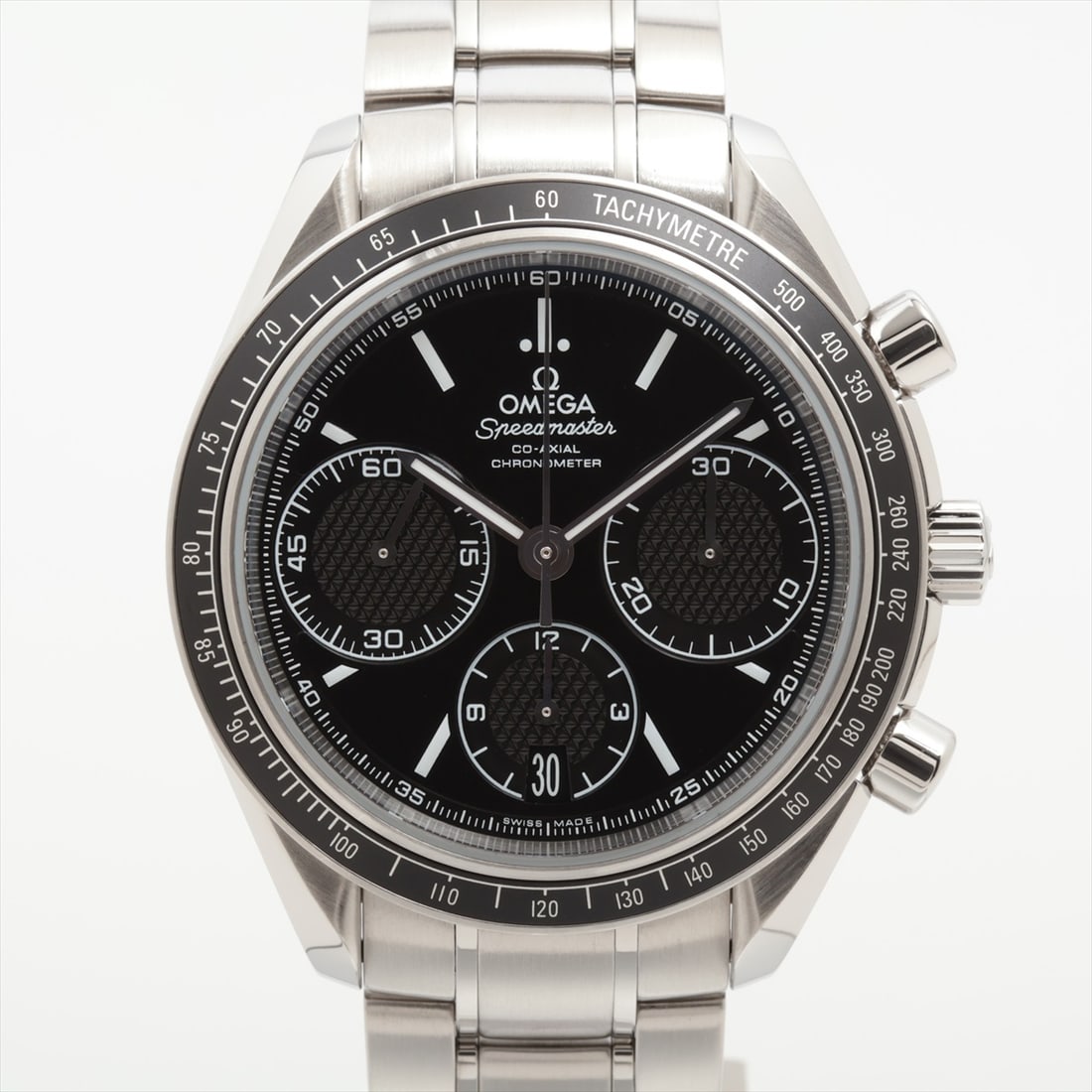 Steel Black Dial Omega Speedmaster Men's Swiss Watch: Steel Black Dial Omega Speedmaster Men's Swiss Watch This Omega Speedmaster features a black dial and steel construction, designed for men. Manufactured in Switzerland, it is recognized for its excell